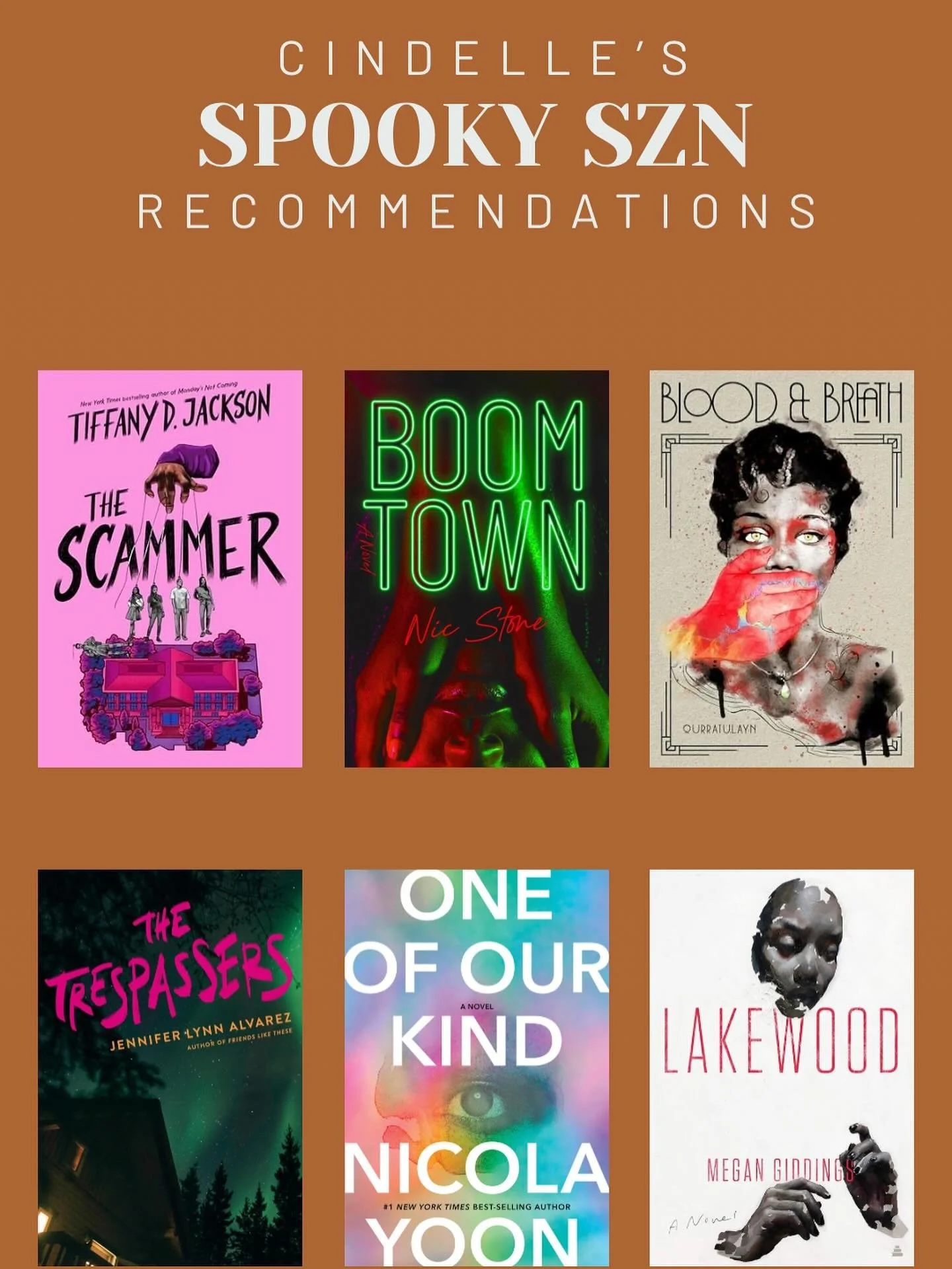 📚✨ Cindelle’s Spooky Szn Picks ✨📚
Fall into these spine-tingling reads perfect for October vibes 🍂👻
From psychological thrillers to supernatural mysteries, Cindelle’s lineup has everything you need for cozy, creepy nights. Which one