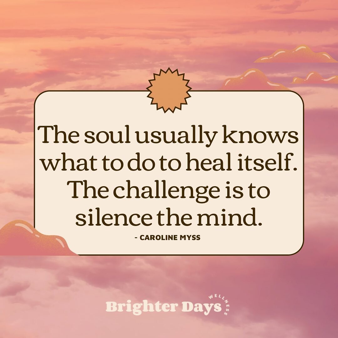 Do you know what your soul needs to heal itself!? 💭

&quot;The soul usually knows what to do to heal itself. The challenge is to silence the mind.&quot;

I was sitting at my desk yesterday when this quote popped up on my phone screen in a Pinterest 