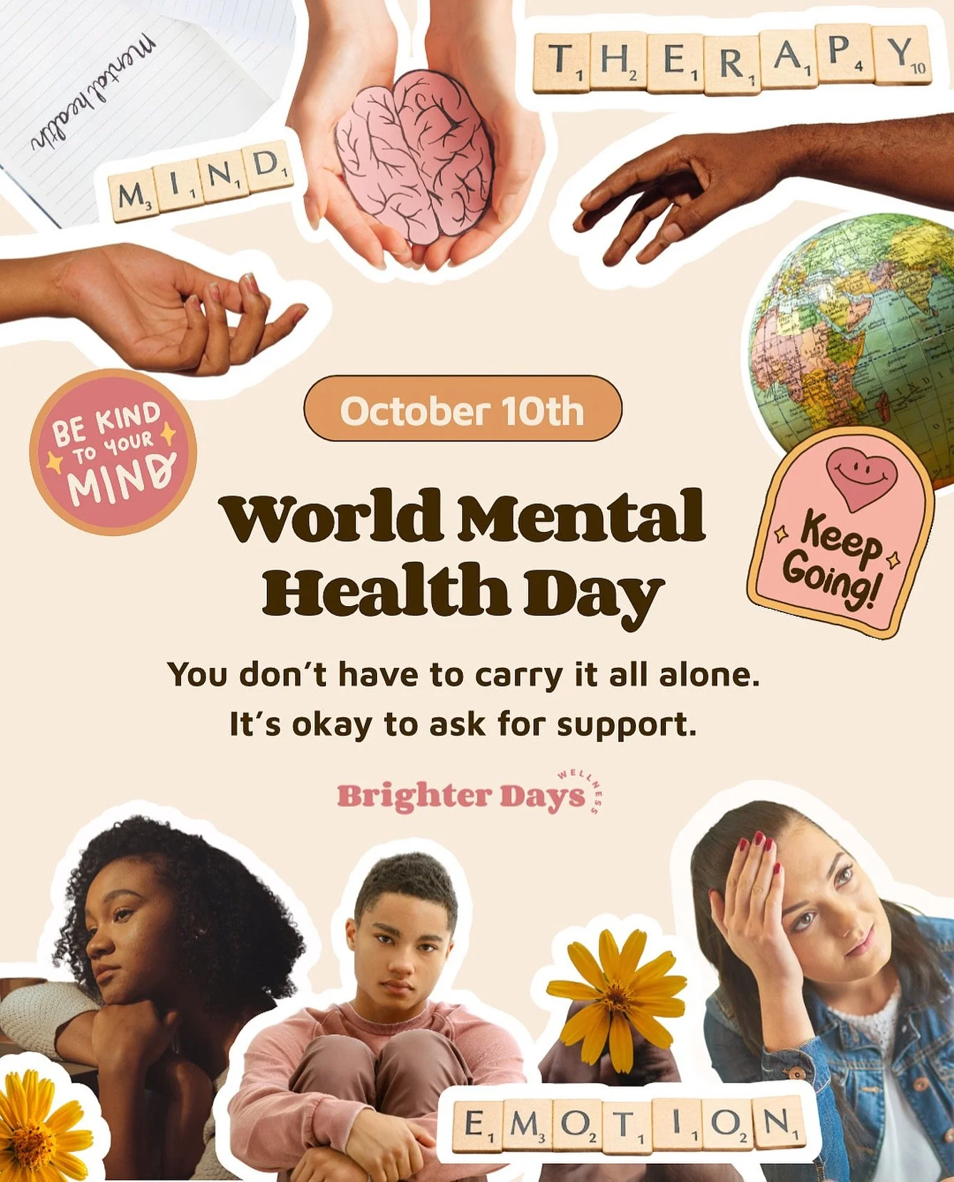 🌍 Every day, we&rsquo;re faced with breaking news, global conflicts, disasters, and emergencies that can take a heavy toll on our minds + bodies. On top of that, 1 in 5 people experience a mental health condition.

To those struggling right now, you