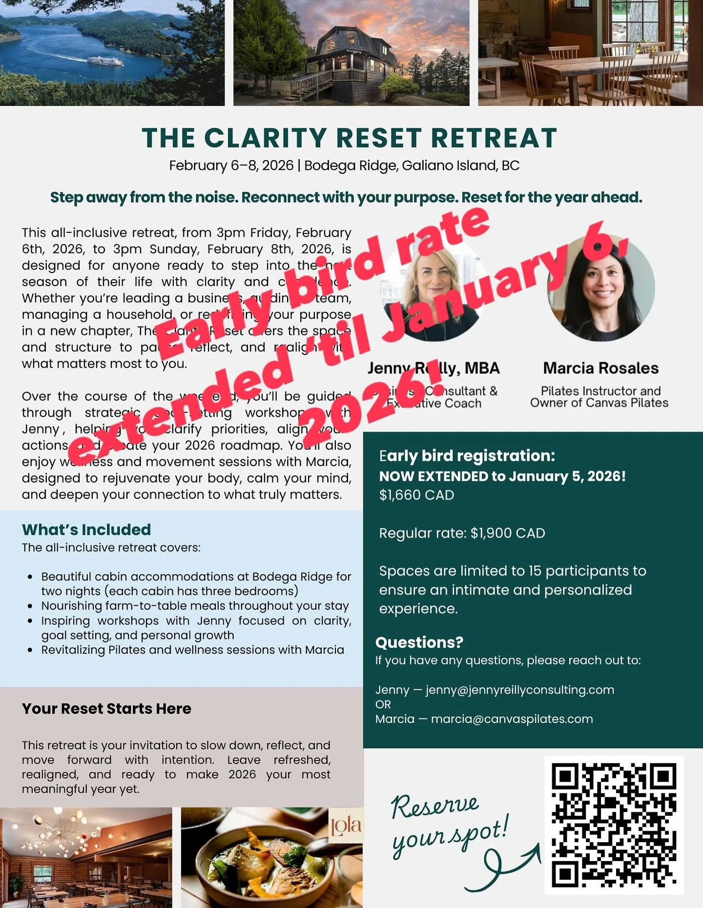 Need a reset? Have a New Year&rsquo;s Resolution?
Let us help you make that happen by joining us on The Clarity Reset Retreat from February 6-8, 2026 in the beautiful @bodegaridge on Galiano Island! 

This weekend retreat is an invitation to slow dow