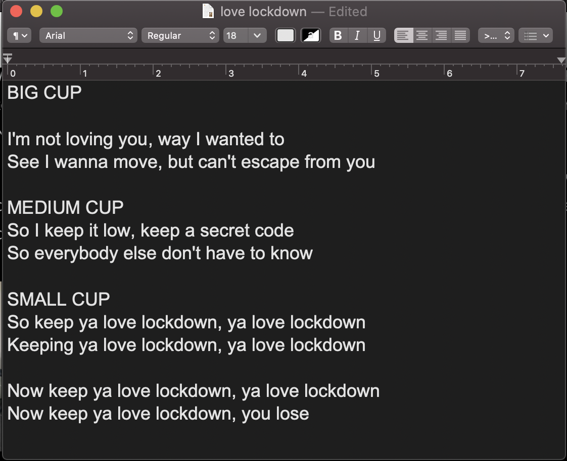 Love Lockdown Note Pattern Intelligent Love Lockdown — nathanhoang