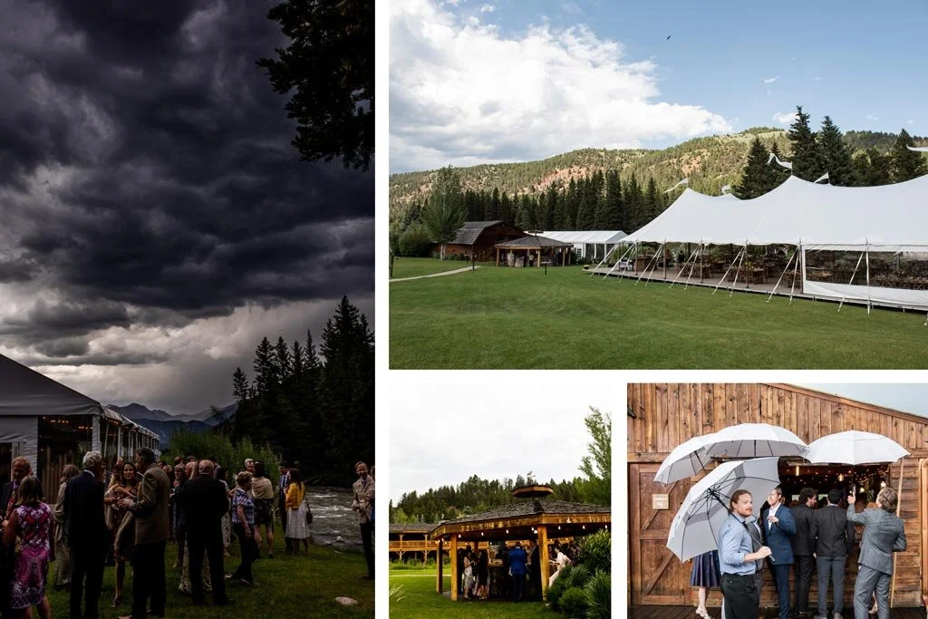 Rain on your wedding day can make for some really great photography. Not to mention, it keeps the guests dancing all night long! Luckily, we had 2 giant tents to keep us dry. This sailcloth stunner was the largest tent we could find!