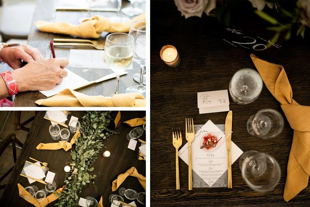 Easily one of the best decisions we made for this wedding was to include a “guest book” card that we asked each guest to fill out at their seat and leave behind for us to read. Guests left really lovely notes that we read when we returned from our h…