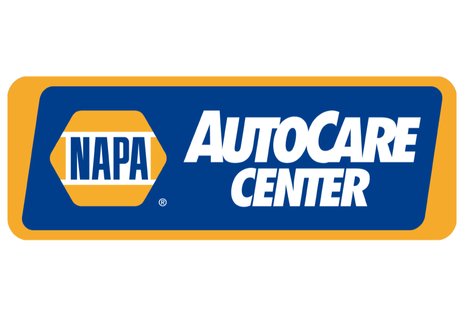 NAPA AutoCare Center sign with NAPA logo in yellow and blue and bold white text.