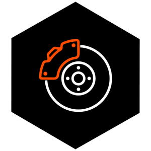 Icon of a brake disc and caliper