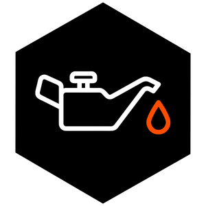 Oil can with a dripdrop symbol indicating oil or oil change.