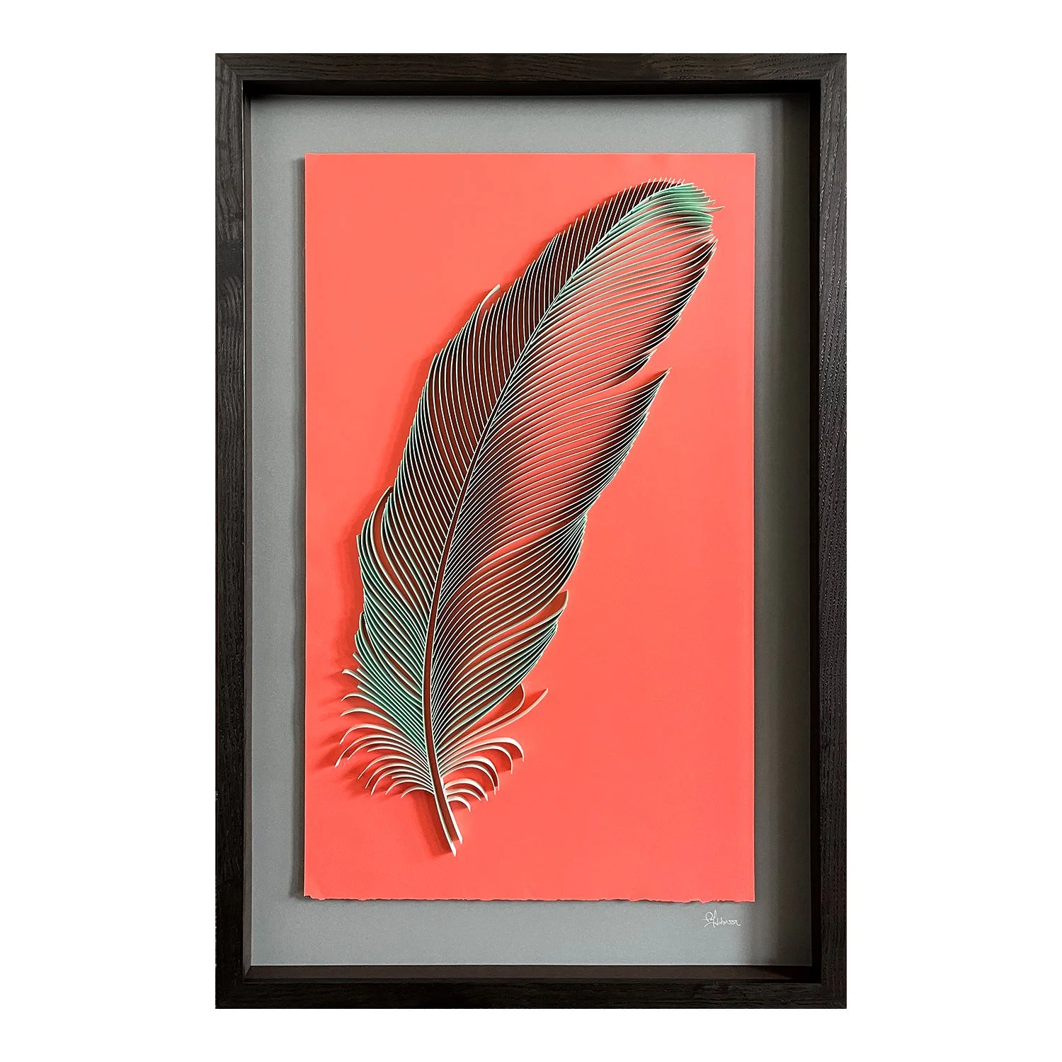 05. Mint & Coral // 27" x 16" / AVAILABLE