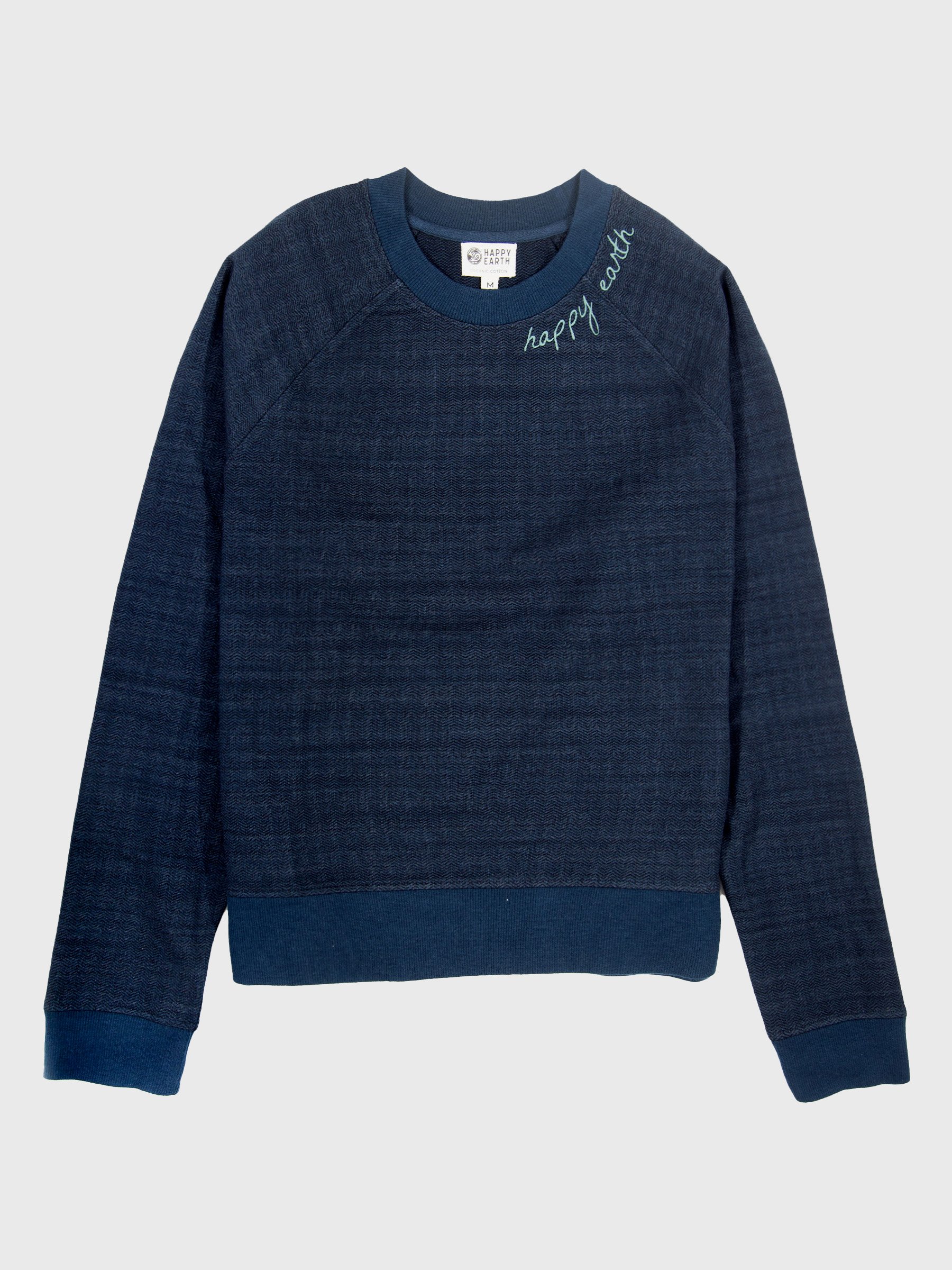 Happy Earth: Herringbone Script Flex Crewneck Sweatshirt
