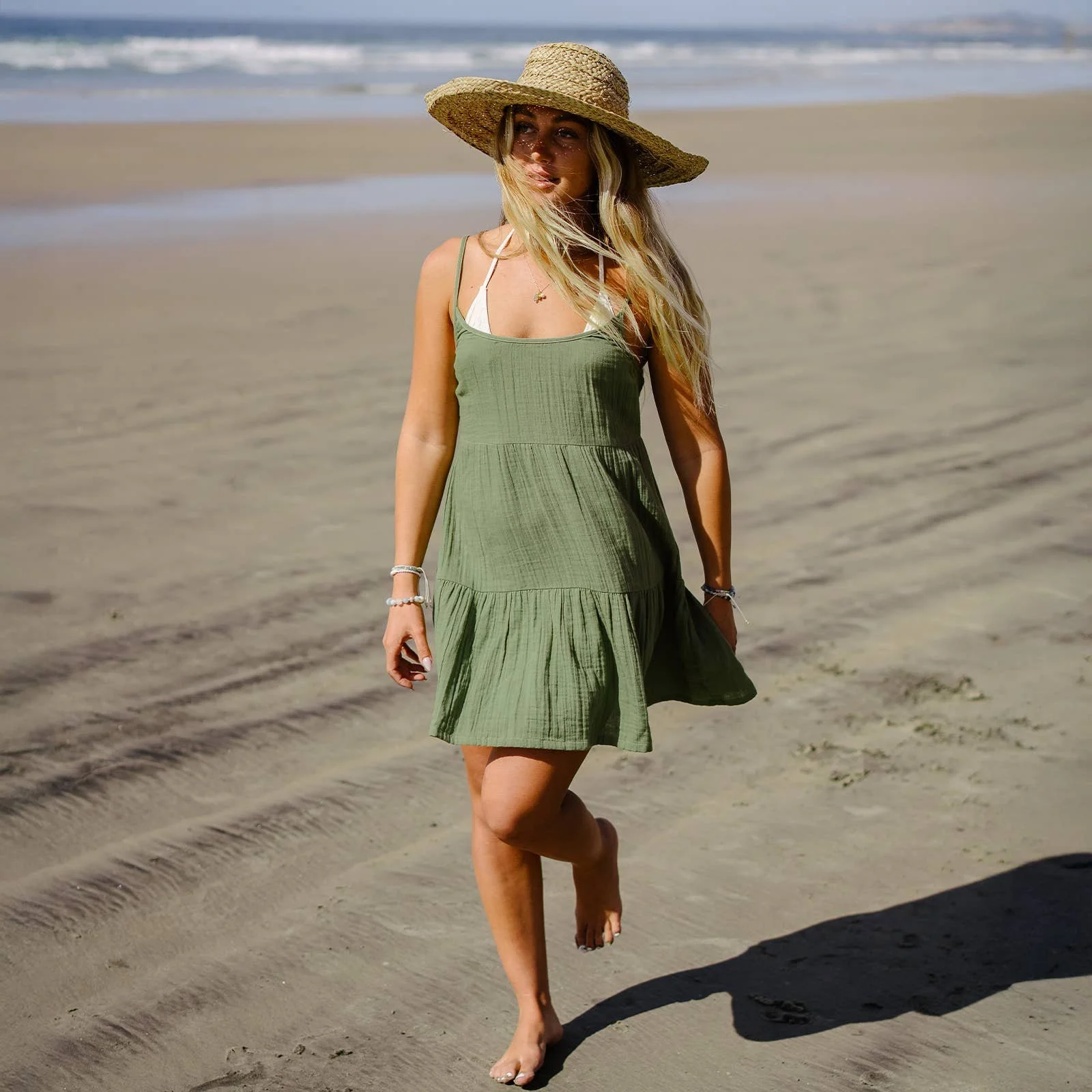 Lotus and Luna Ocean Seagrass Bahama Sun Dress made of 100% cotton
