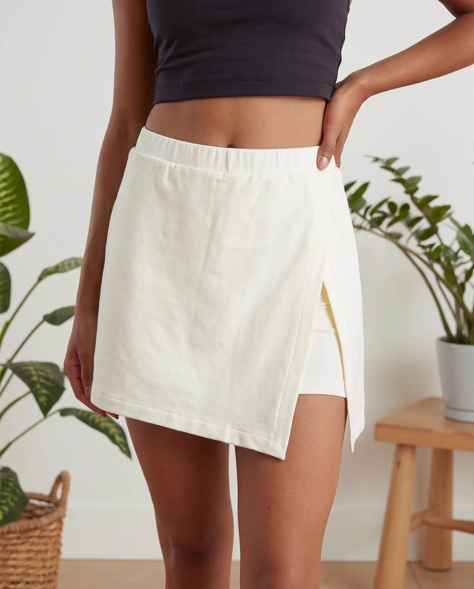 Known Supply Westbrook Skort made from Organic Cotton with a slit and shorts underneath..jfif