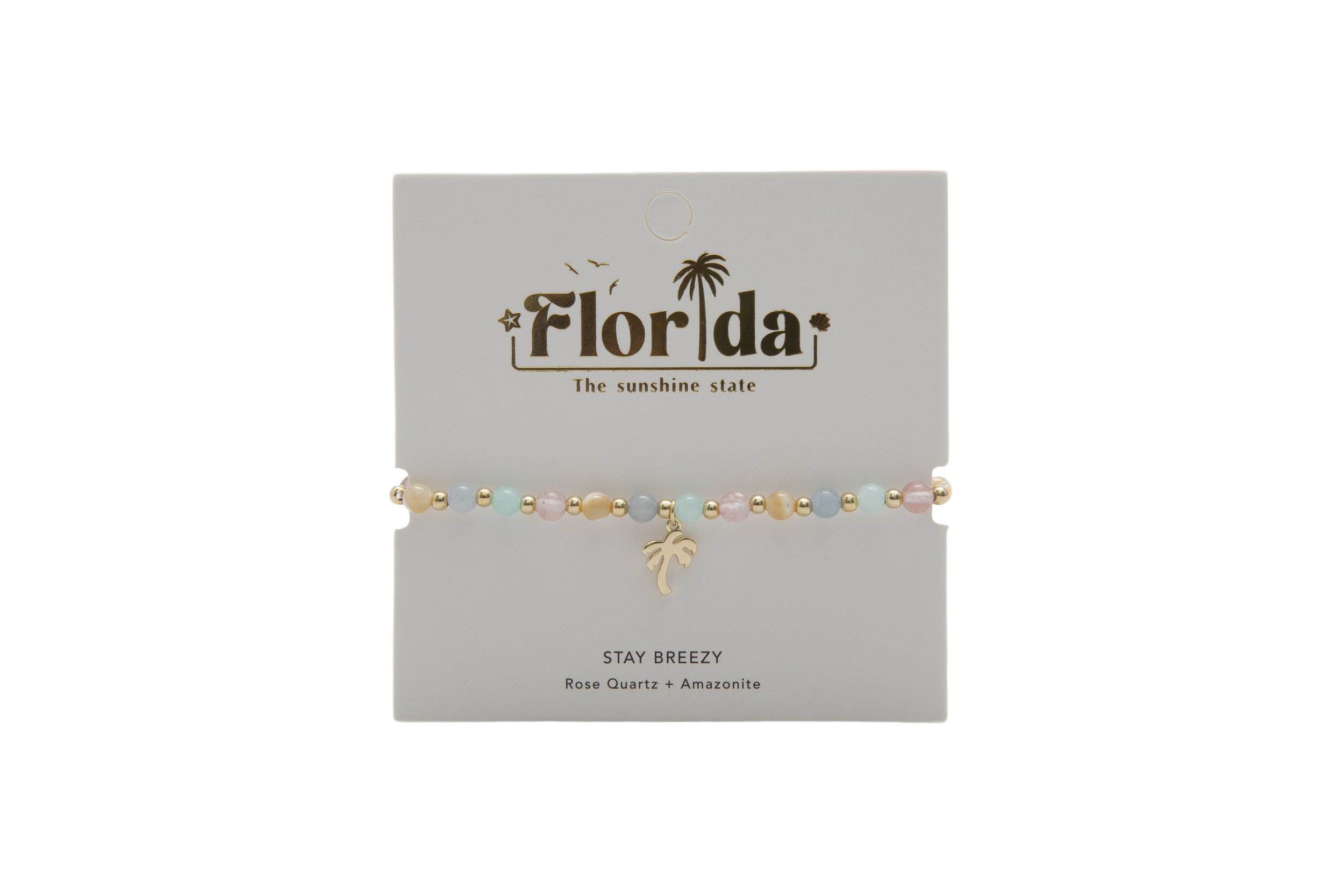 Lotus and Luna Stay Breezy Florida Charm Bracelet with palm tree charm