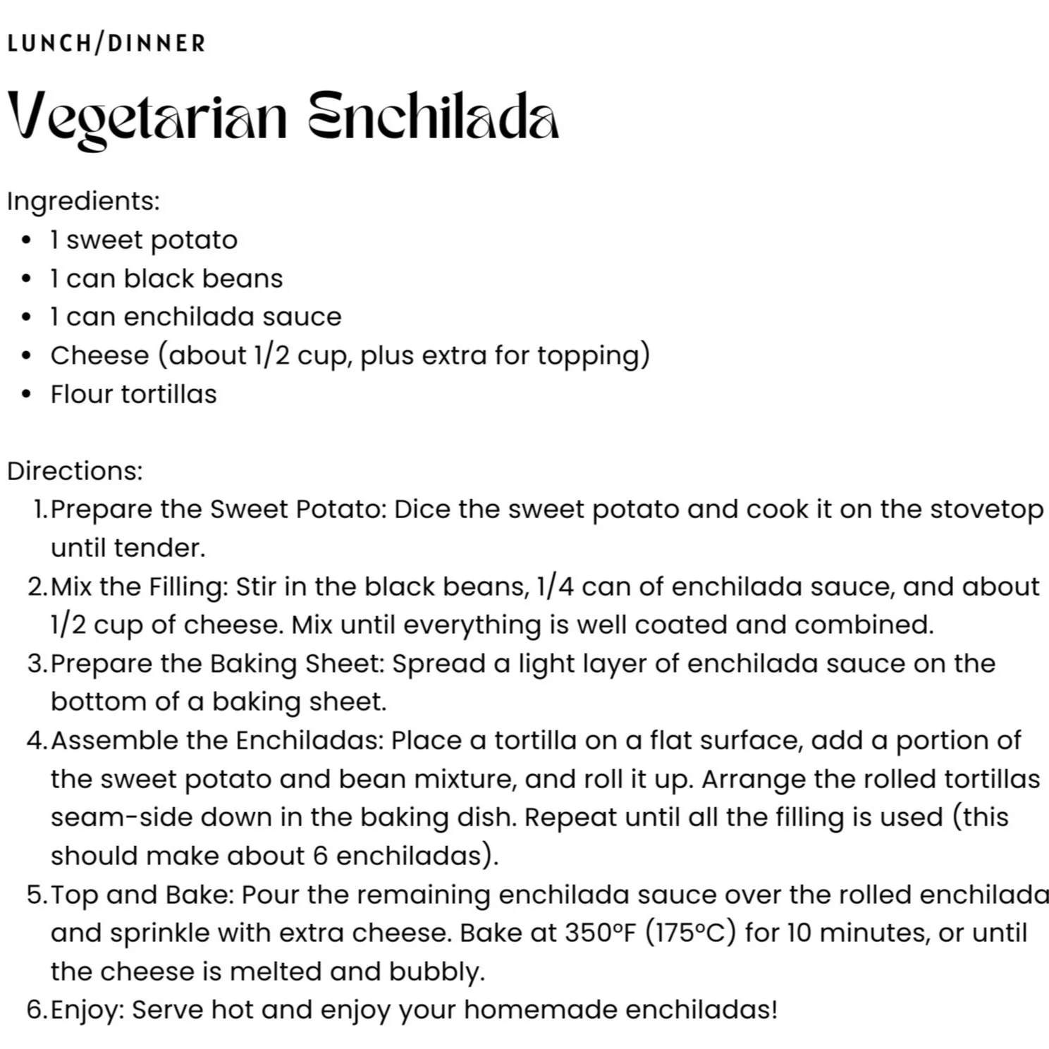 Quick Enchilada Recipe 