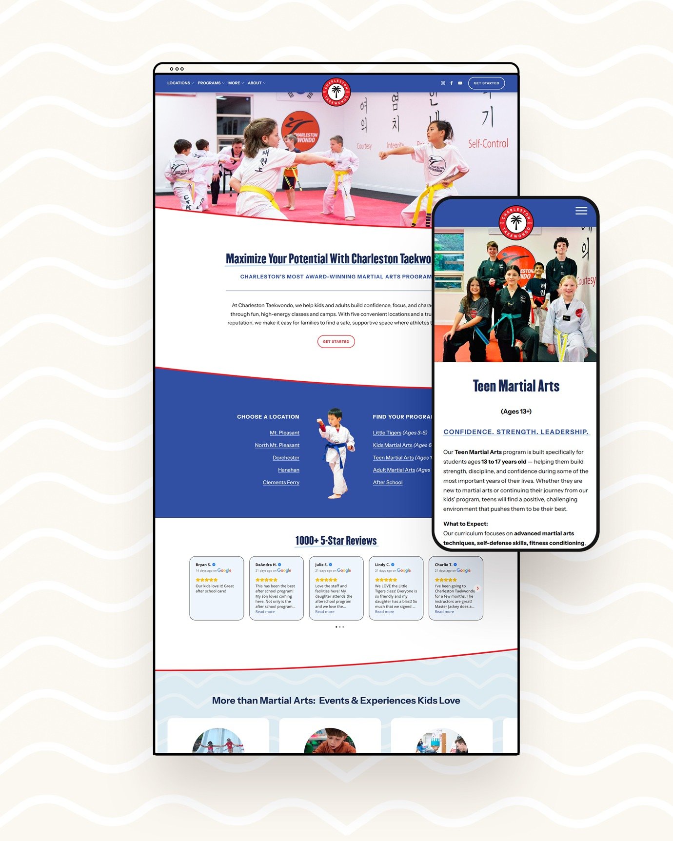 With the recent brand refresh and the start of studio space updates in the form of new mats and flooring, it was also time to update the web site for Charleston Taekwondo (@charlestontkd 🥋)! 

During the process CTKD created fresh new content that w