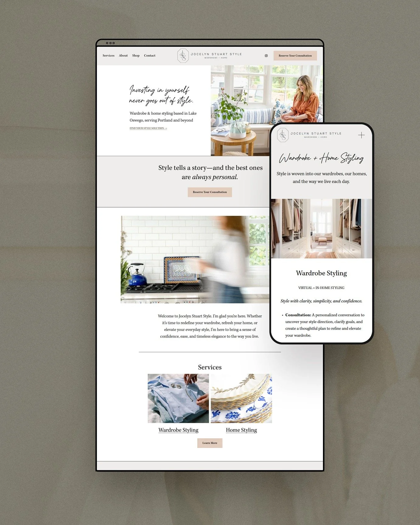We're so happy to help Jocelyn Stuart Style (@jocelynstuart.style ✨) celebrate the launch of her gorgeous new Squarespace site this week 🥂! I loved helping refresh the layout and working closely with Jocelyn to showcase her content and messaging str