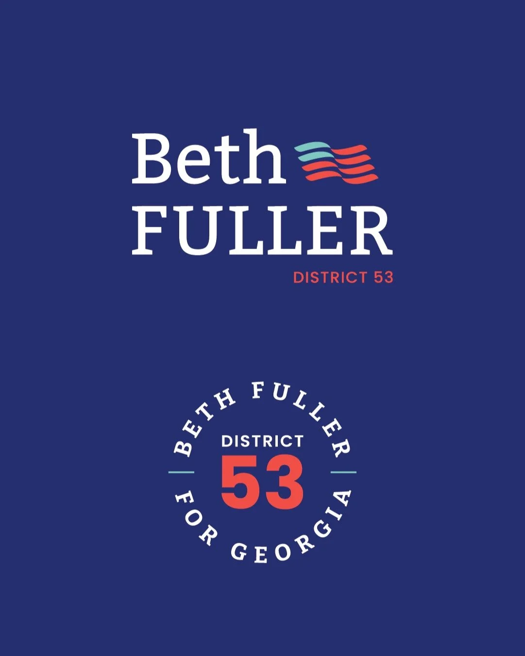 I'm excited to introduce the new logo and branding for Beth Fuller for Georgia 🗳️! To kick off her campaign for State House, Beth was looking for a 
bold, polished, and energetic brand design. 

We chose colors, typography, and design elements that 