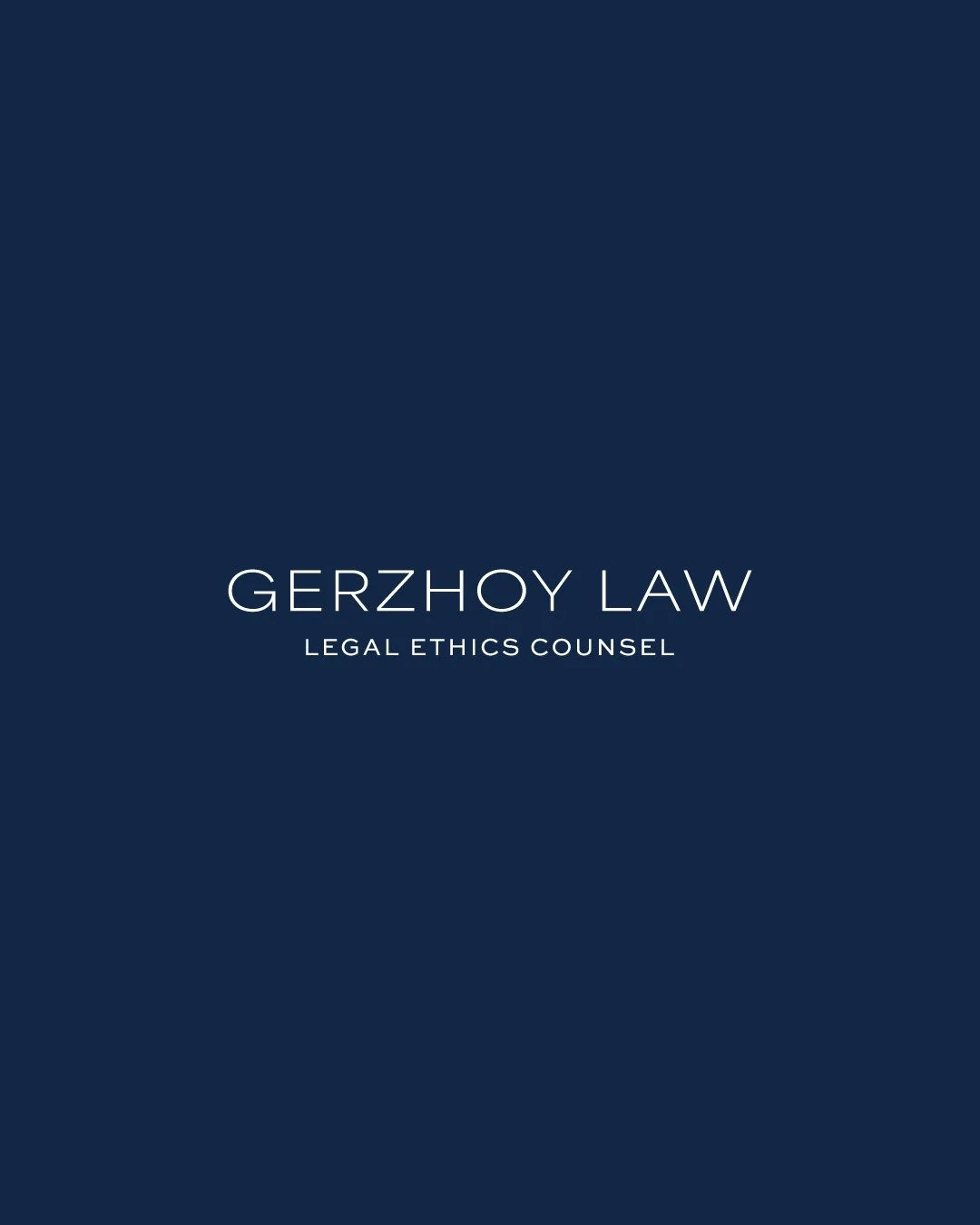 Say hello to the new logo and brand for Gerzhoy Law, a new legal ethics counsel firm in Washington, D.C. ✨. The founder wanted a very refined, timeless, luxury wordmark logo that speaks to the other attorneys and firms that she serves and helps conve