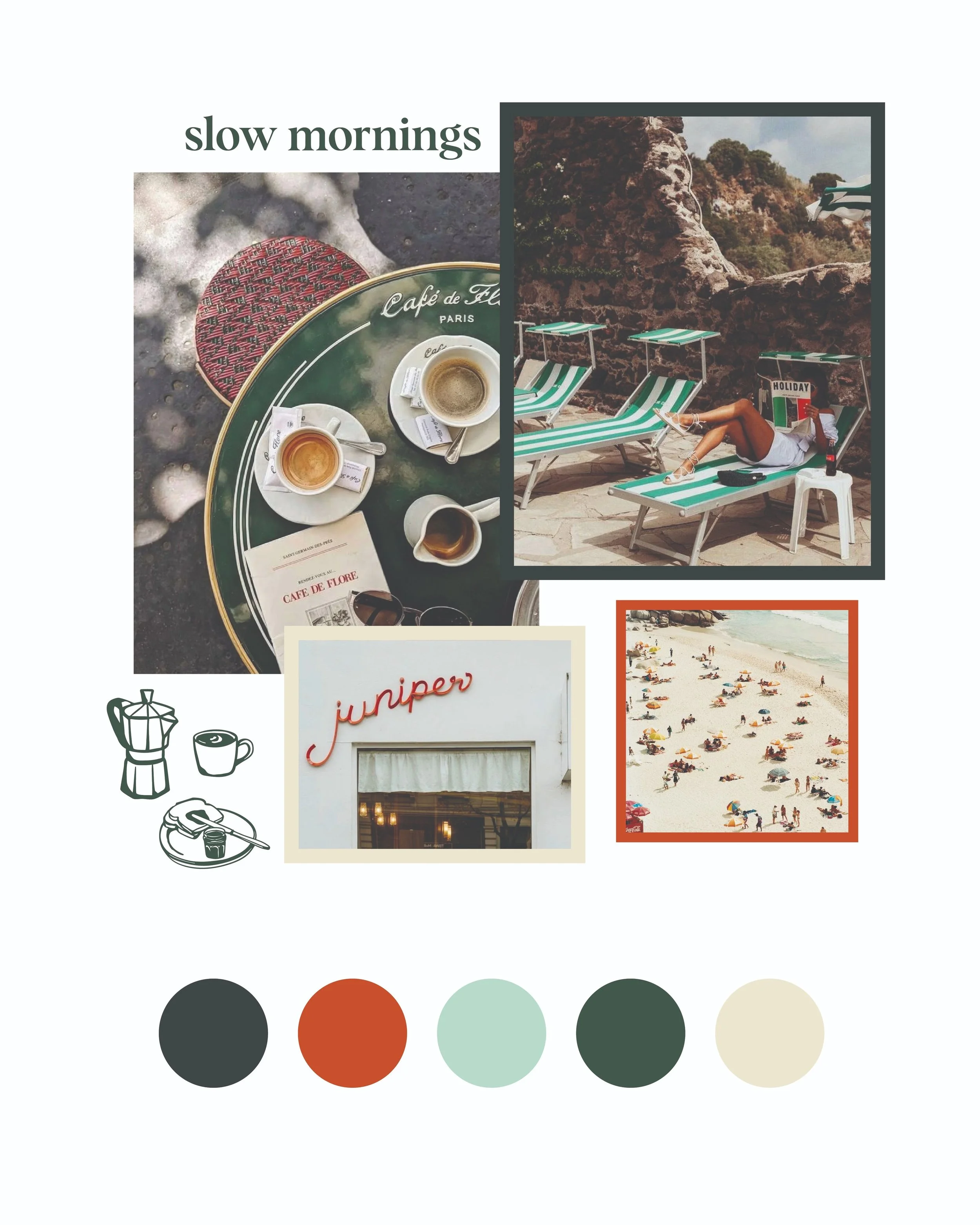 Happy #moodboardmonday 🎨! I'm dreaming of sunny beaches and cafe patios right as it slides back into the 40s this week in Colorado. Might be time to book a trip somewhere. 

Thank you to our senior designer Michelle (@michelleleacreative ✨) for putt