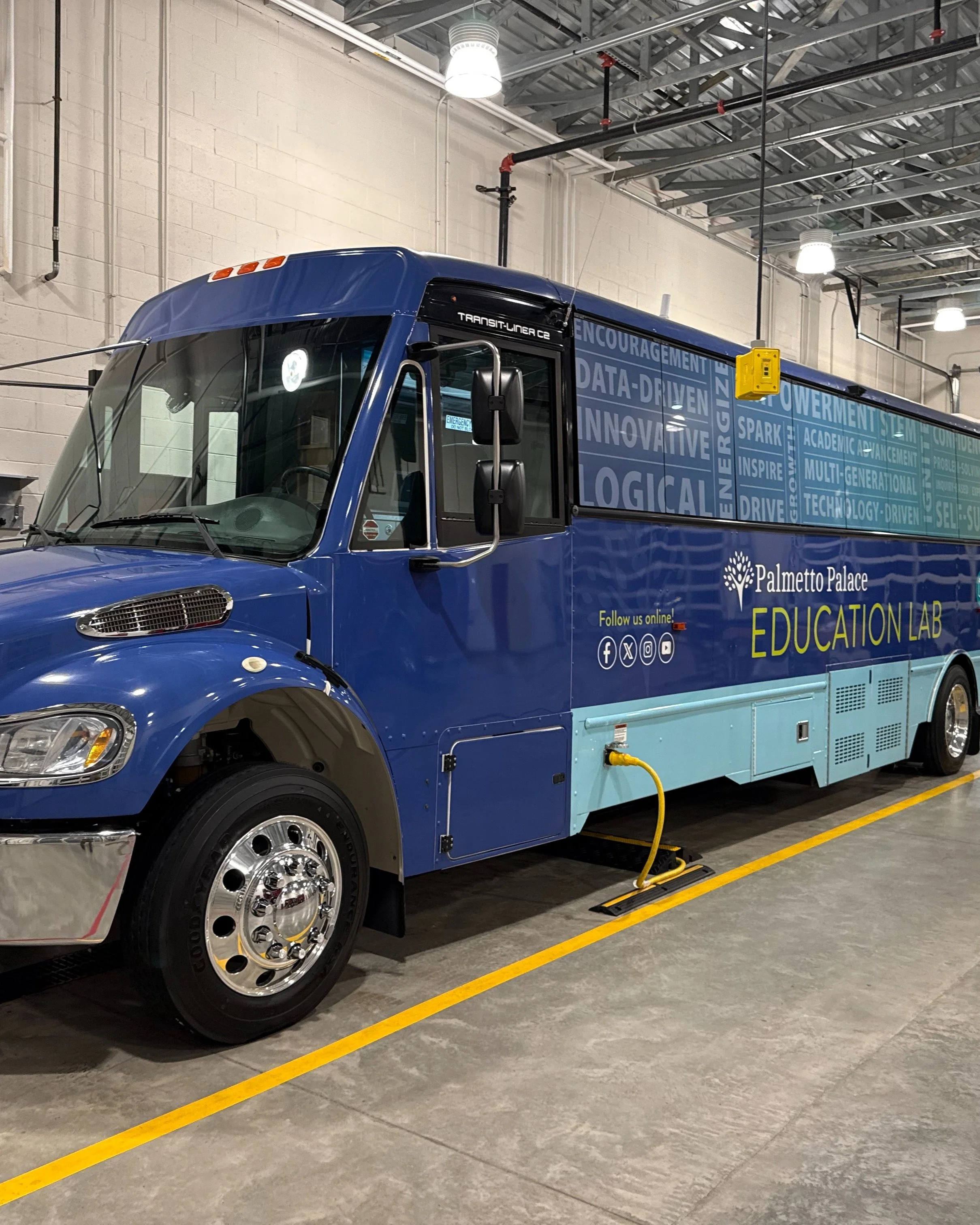 Oh hey, so we designed another BUS 🚌!! The Palmetto Palace, our client of over a decade, has expanded their fleet to include BLU (Bridge to Learning &amp; Upskilling). The new mobile education lab will become a family access hub &mdash; bringing lea