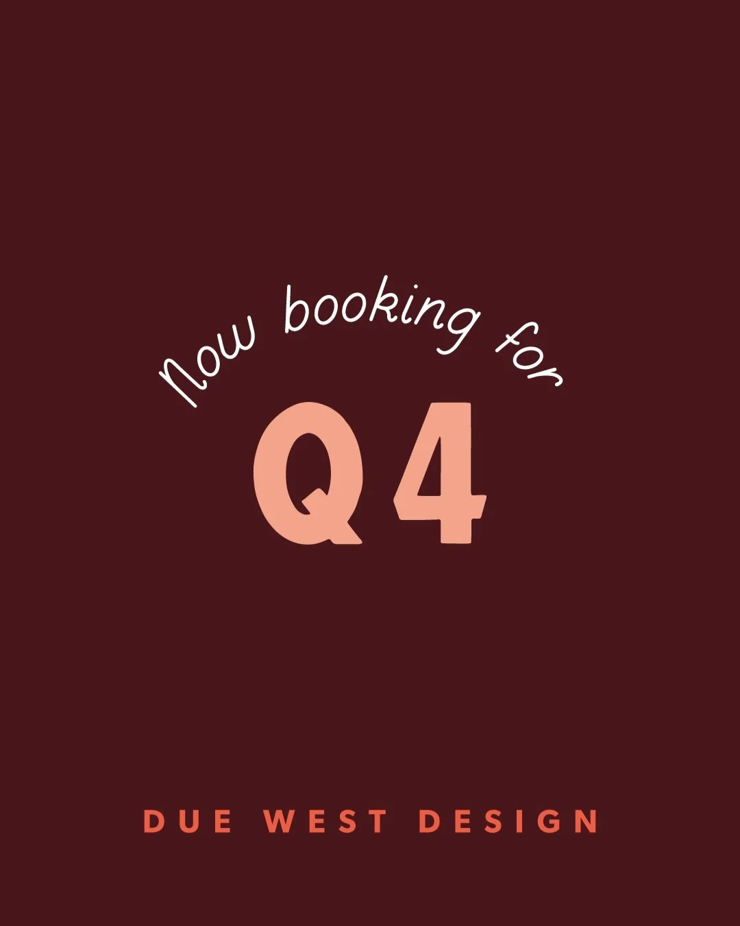 Hiiii! Just a little reminder that there are barely three months left in 2026 🙃 so if you're hoping to launch an amazing new brand or web site before the end of the year, now is the time to get on our calendar! 

Drop me a DM or visit DueWestDesign.