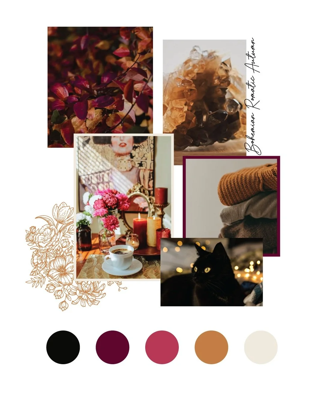 Welcome to #moodboardmonday where we're celebrating a romantic, Bohemian fall vibe this week 🍂. 

#mondaymoodboard #graphicdesign #desinginspo #fallcolors #autumnishere #bohemianvibes #graphicdesigner #colorpalette