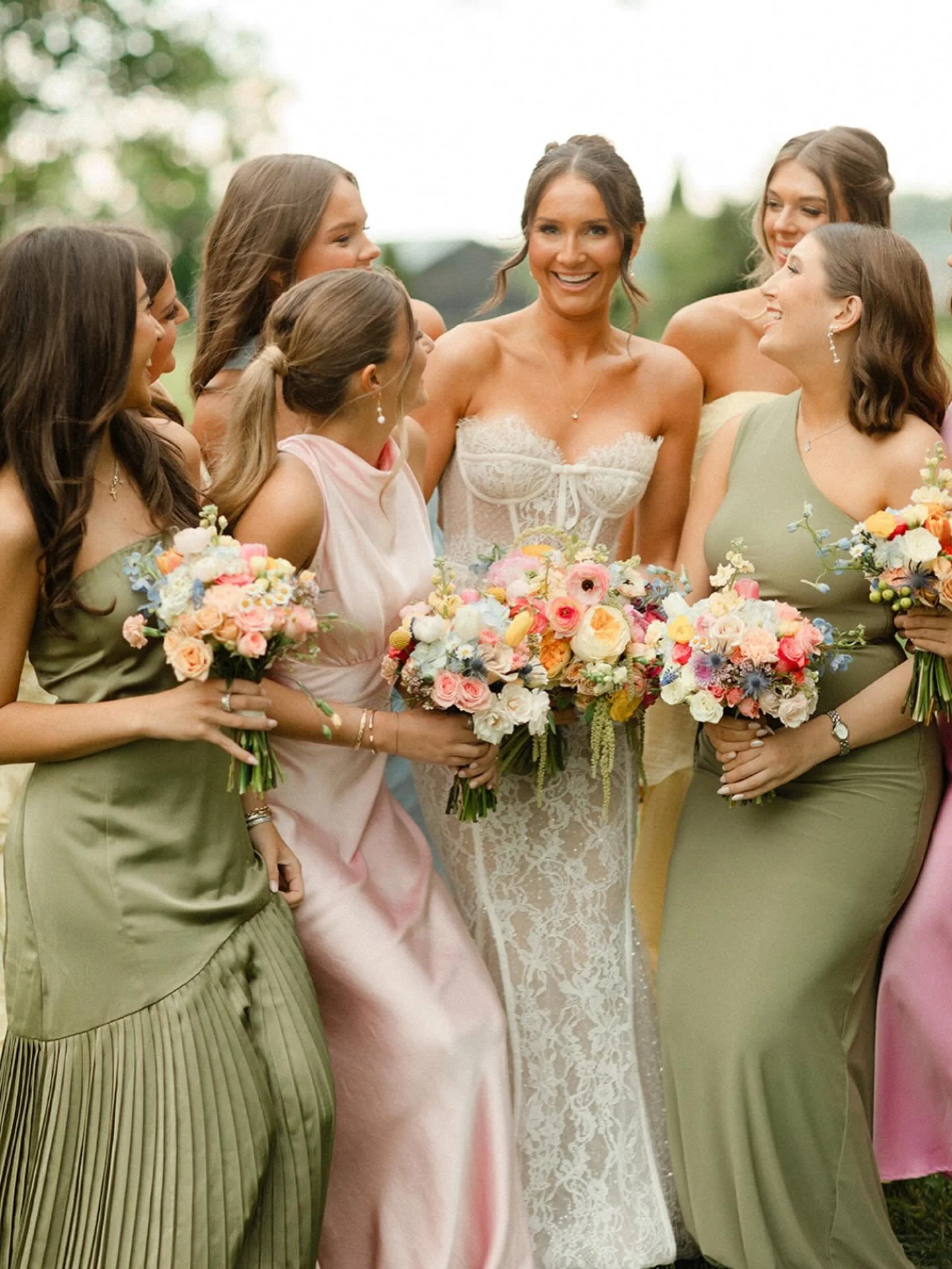 Just a bride and her people 🕊️🌿💛