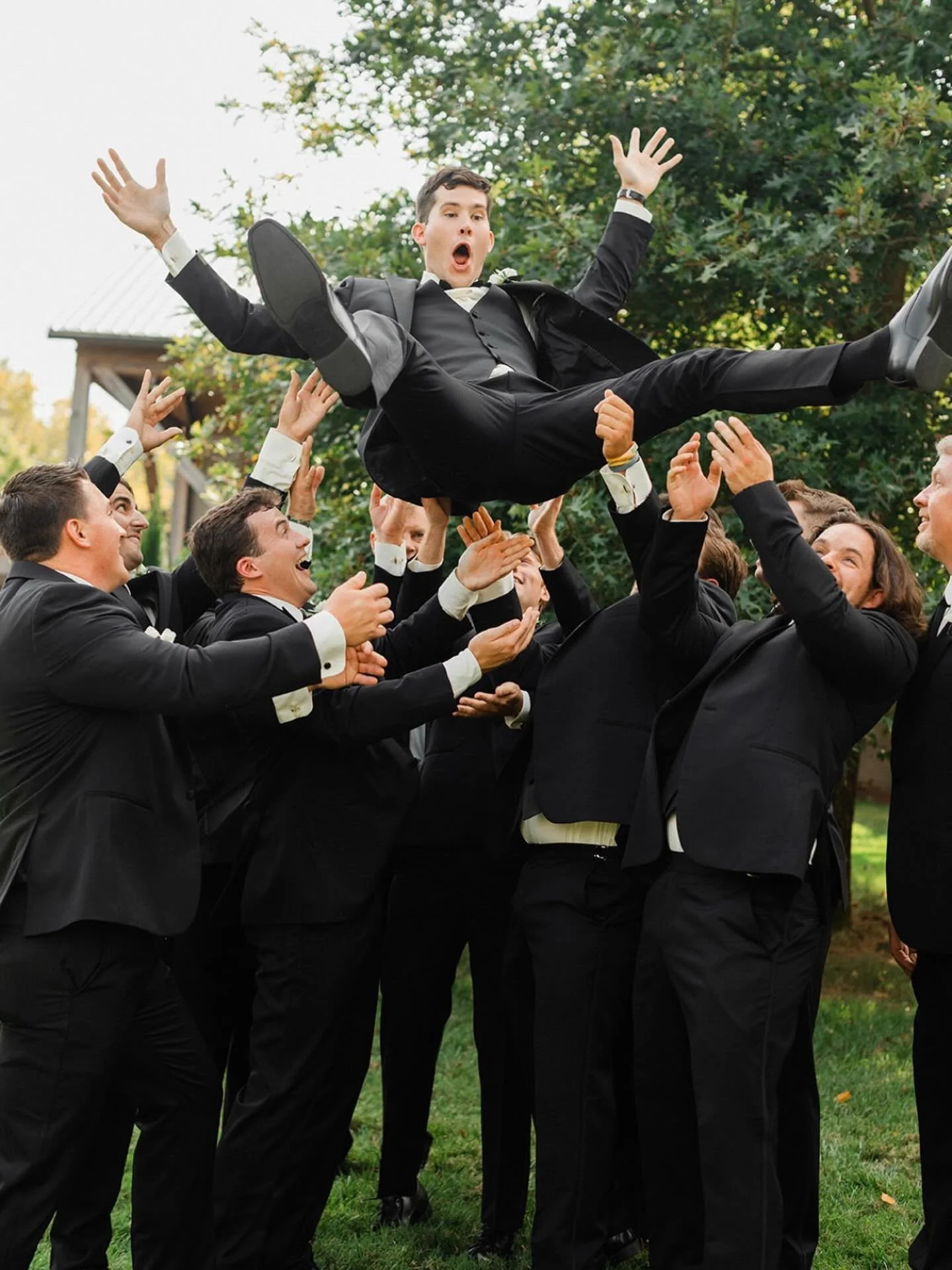 Ultimate groom toss done right 😎 What a day&hellip;what a throw&hellip; pure magic at Cason&rsquo;s Cove ✨