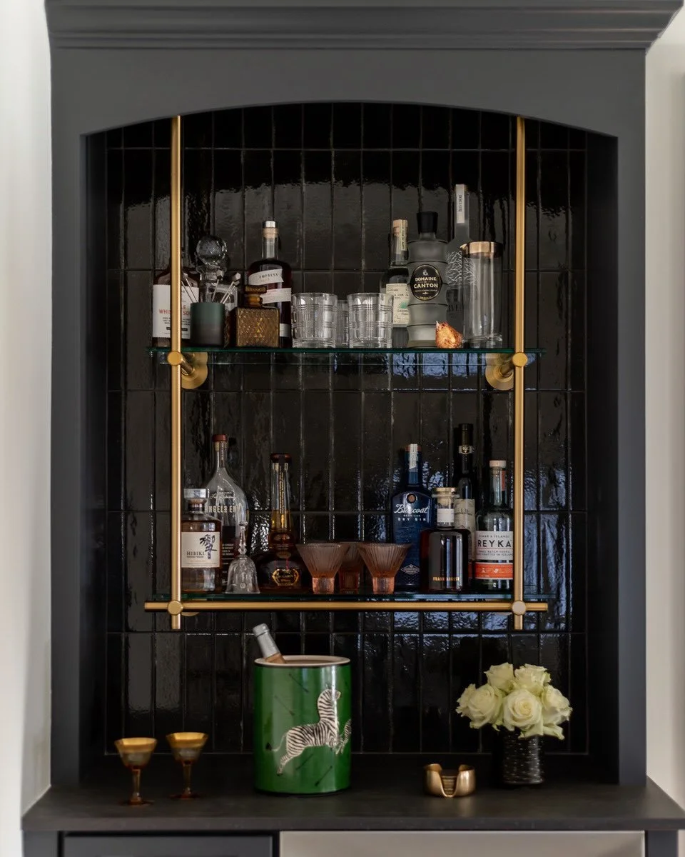 Demolition days can bring all kinds of surprises; this was a good one!  When we uncovered a hidden niche in the back of our client&rsquo;s living room, we knew we wanted to take advantage of it. We transformed the newfound space into a sleek built-in