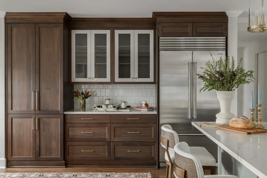 Good kitchen design is about more than what you see; it&rsquo;s about how it works.
Our client prioritized storage, so we incorporated this full wall of cabinetry into the design. From concealed pantry storage and deep drawers to a dedicated beverage