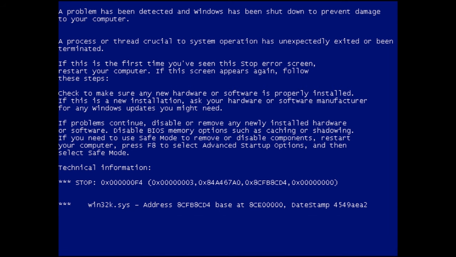Windows Blue Screen (BSOD) Evolution — Martin Nobel