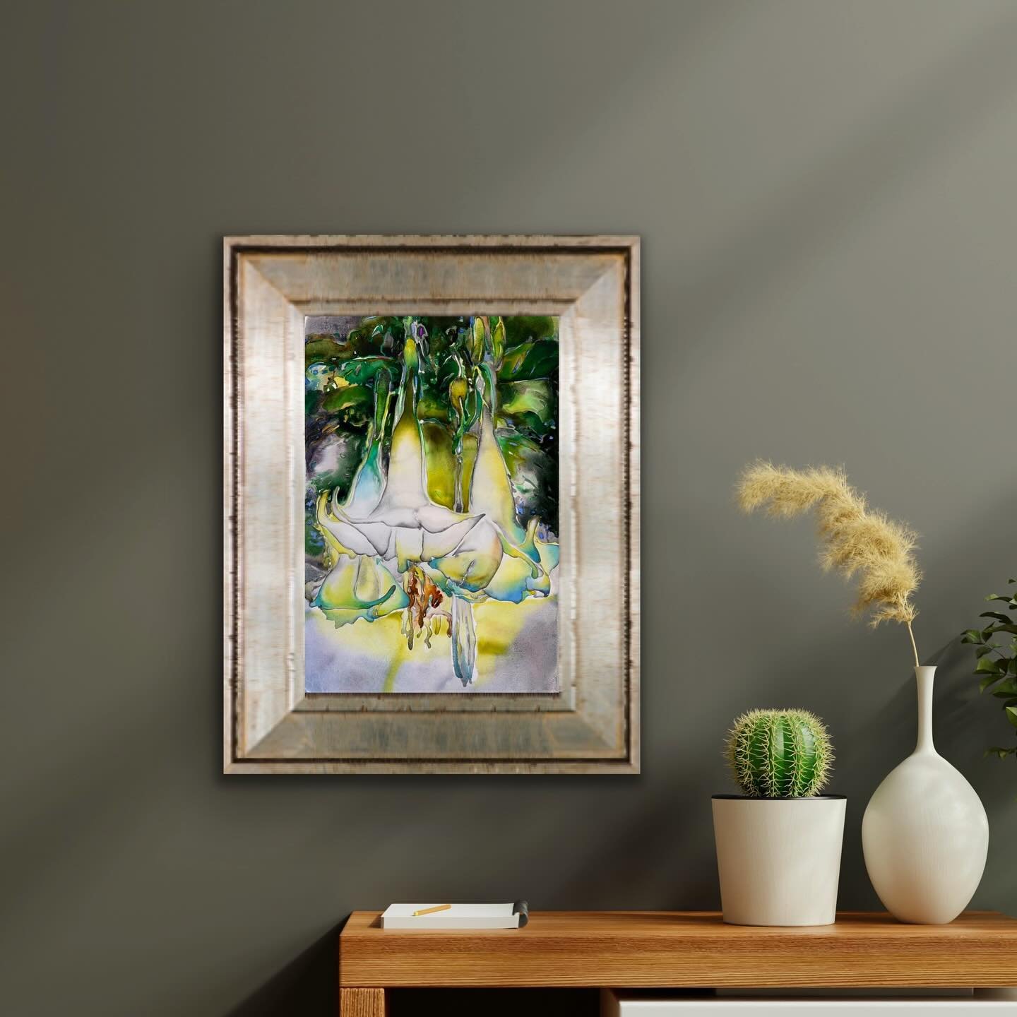 Angel Trumpets

 I thought I&rsquo;d share a small sequence of how the datura  painting developed.

The particular flower is mostly in southern climates.

I&rsquo;ve grown up appreciating the flower&mdash; although they are poisonous.  We learned to 