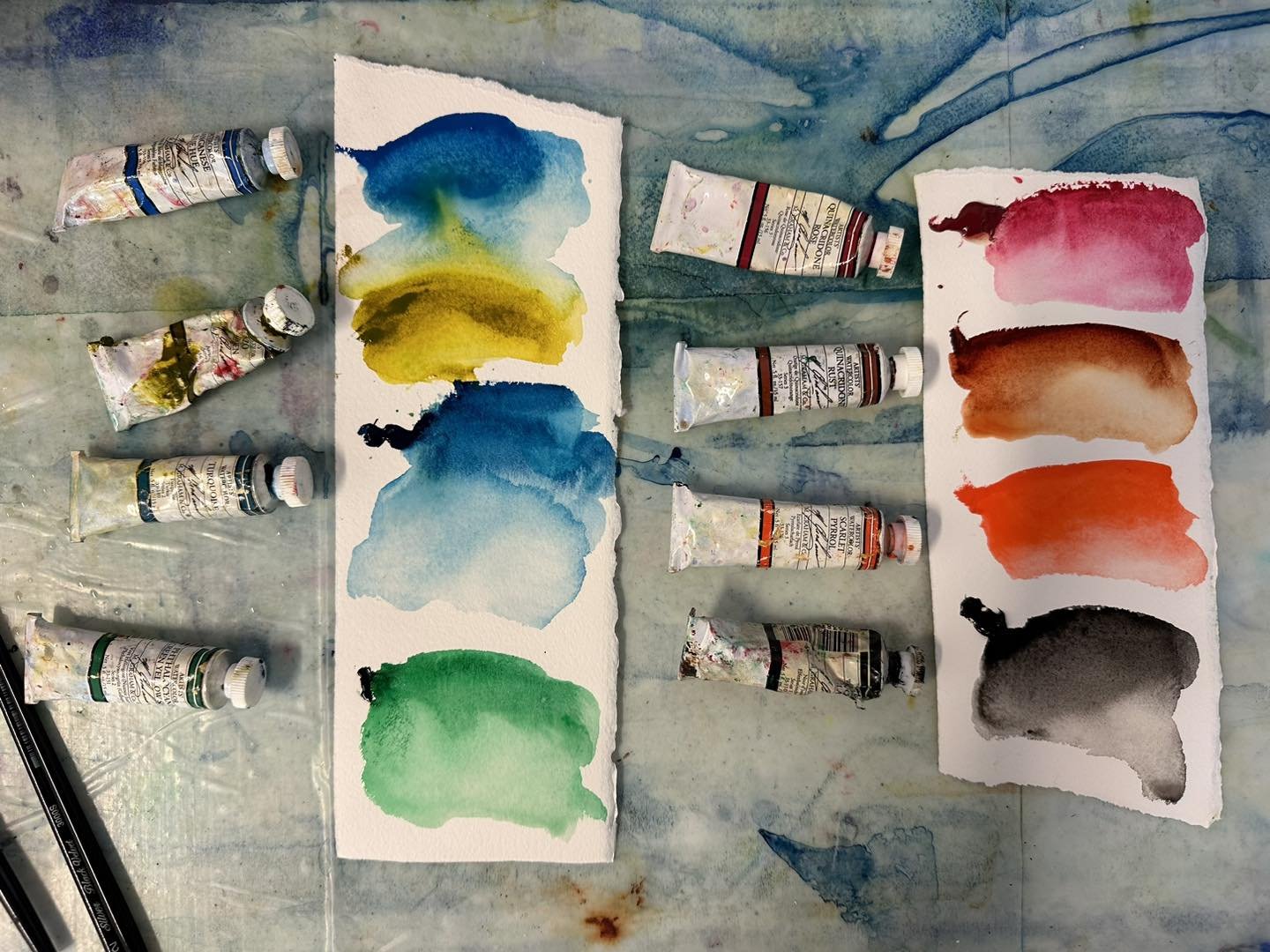 Trying out M. Graham watercolor pigments this week.