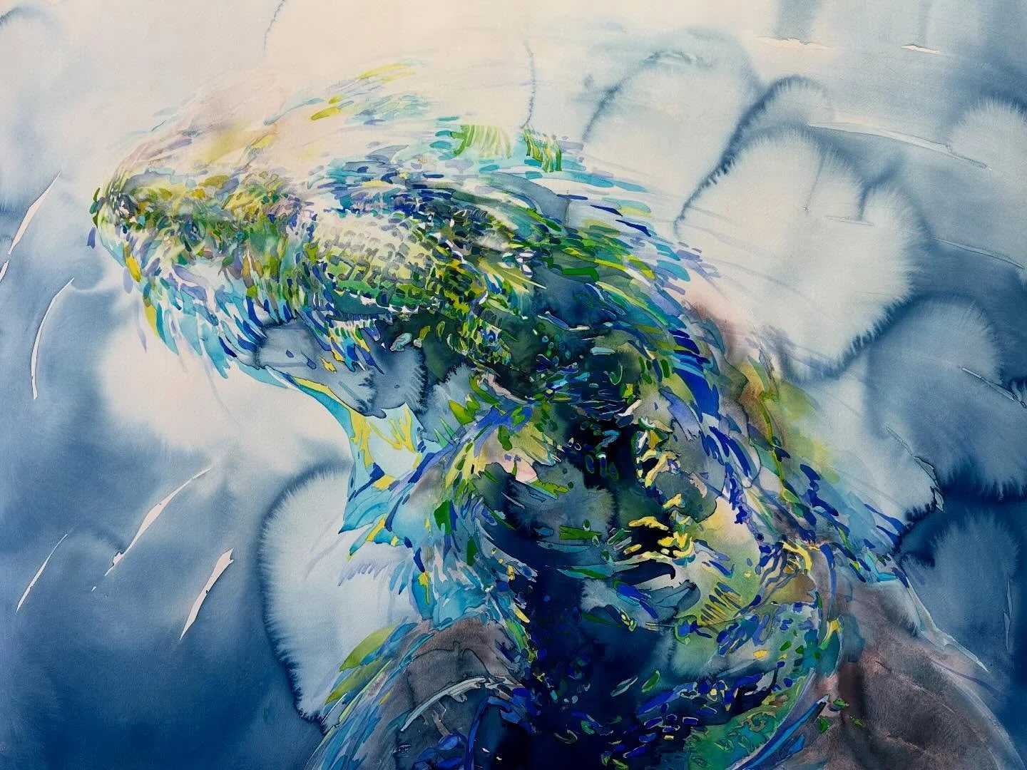 I took the opportunity to revise areas of this watercolor from a decade ago.

I enjoy seeing older work with fresh eyes and making adjustments&mdash;it adds another dimension of completion.

Everything in my studio is fair game, open to reworking and