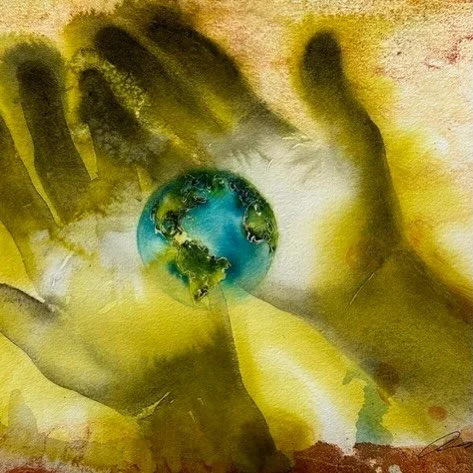 Earth Day 🌍

Hopefully we&rsquo;re starting to learn how to take better care of her.

Handle with Care
Watercolor 
11 x 15&rdquo;
2025
(private collection)
.
.
.
.
#earth #earthday2026🌍🏞️🌾🌱🌸 #earthday2026🍀☘️🌳🌳🌳🌳🌼🌻🌺🥀🥀🥀🌹🌎 #americanwo