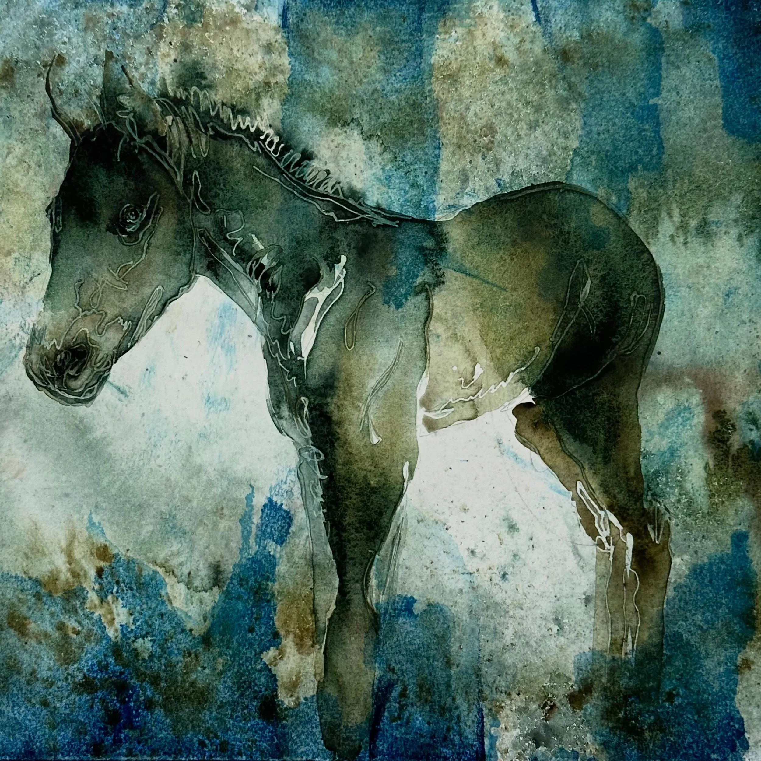 Part of my ongoing series of horse paintings. 🐎

In this body of work, I am exploring the timeless presence of the horse through imagery that bridges past and present. Each sheet of paper has been carefully transformed to appear aged and weathered, 