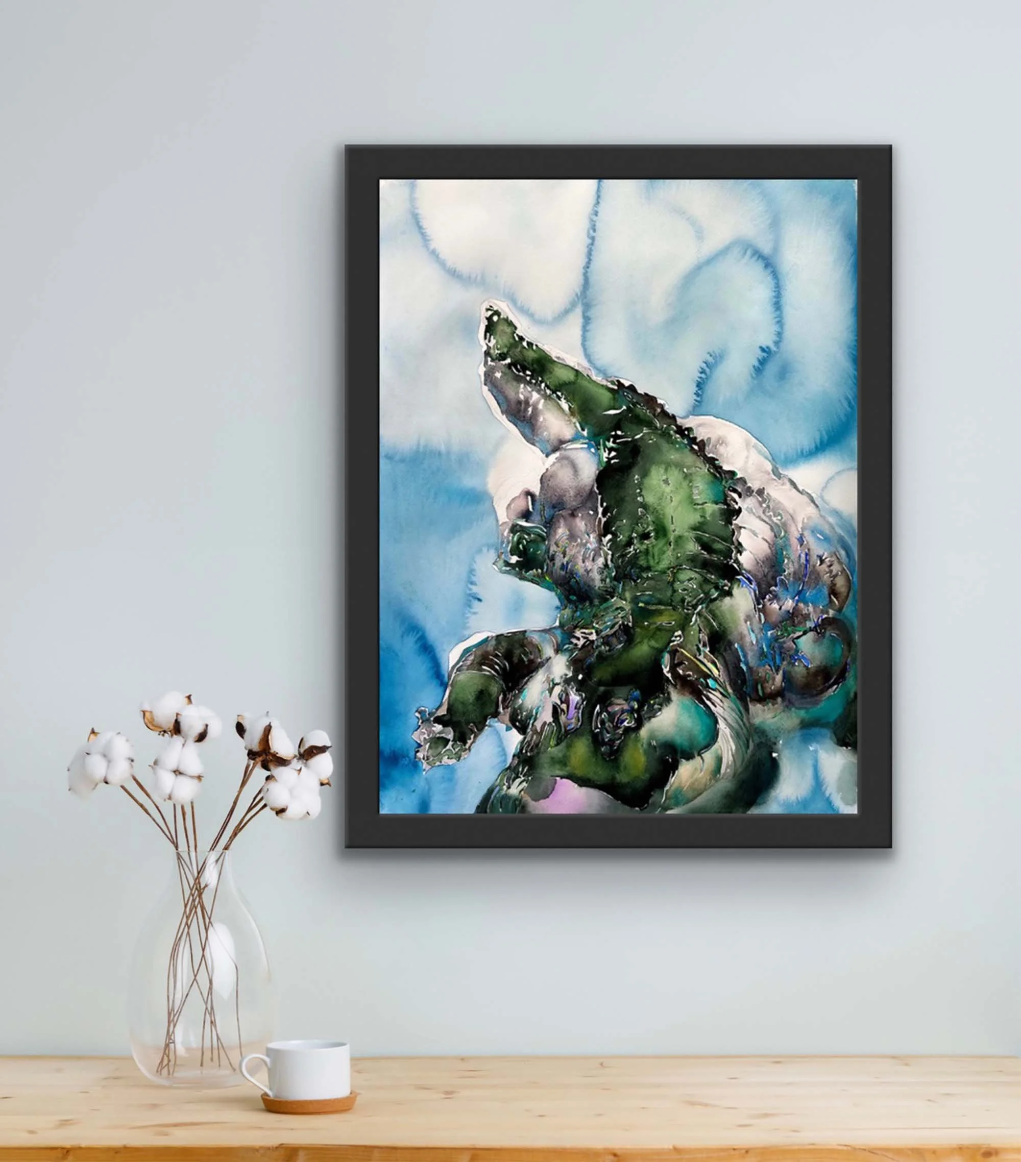Grass Gator Original Watercolor By Carol Carter | 30 x 22 inches
