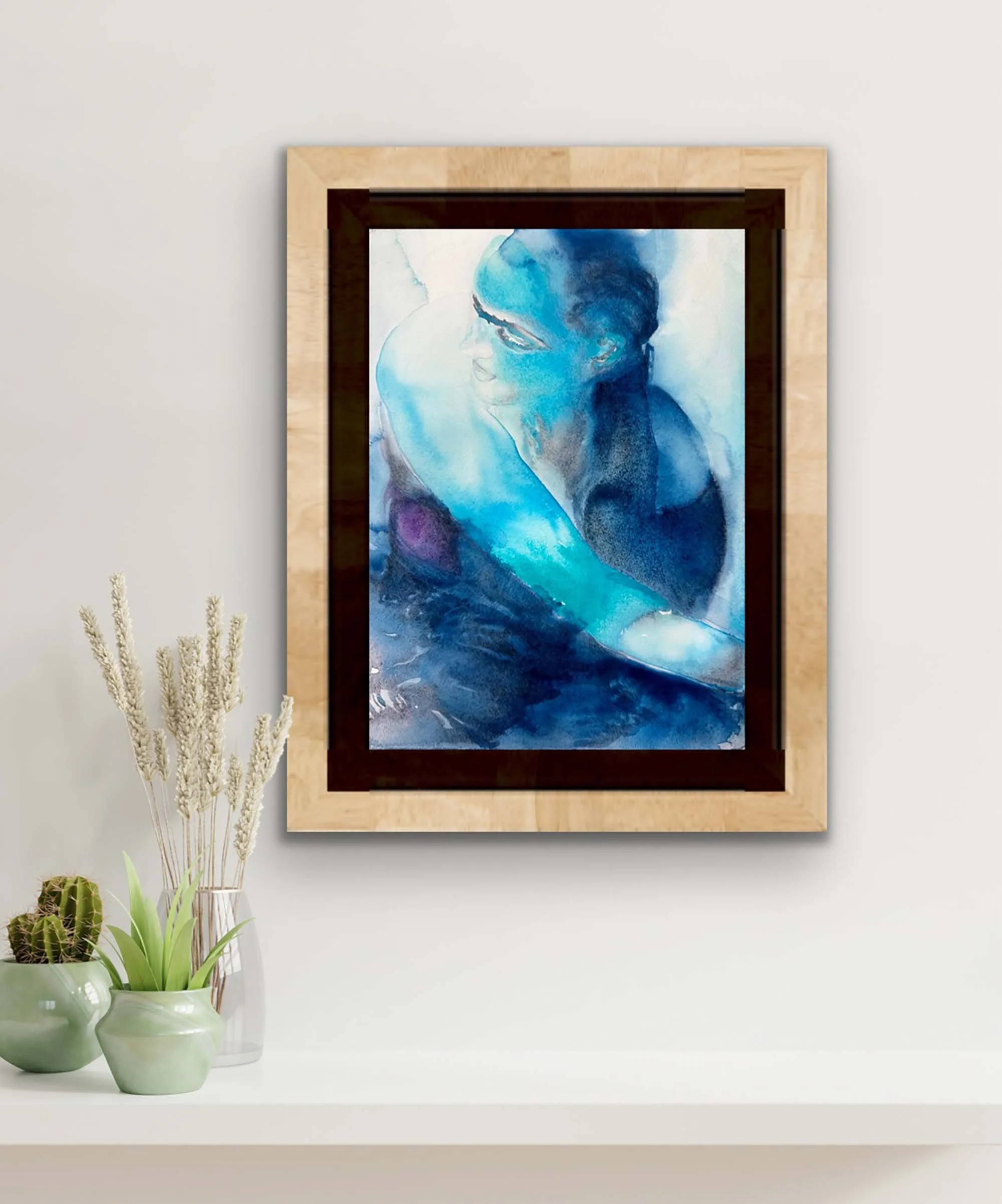 Blue Light Special | Original Watercolor By Carol Carter | 15 x 11 inches