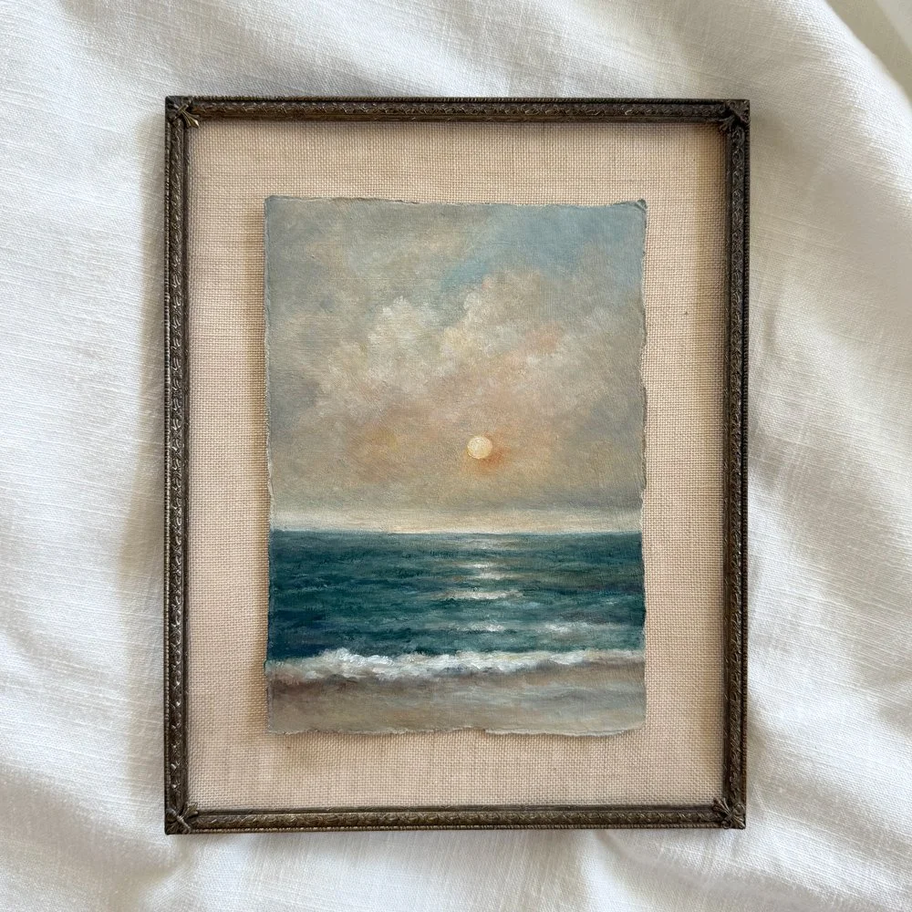 SUMMER SUNSET ORIGINAL OIL PAINTING