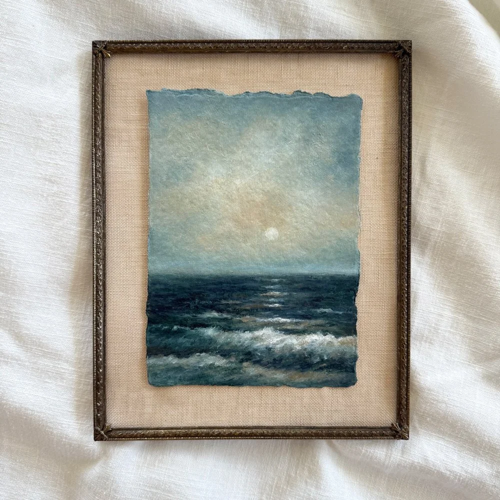 MOONLIGHT WAVES ORIGINAL OIL PAINTING