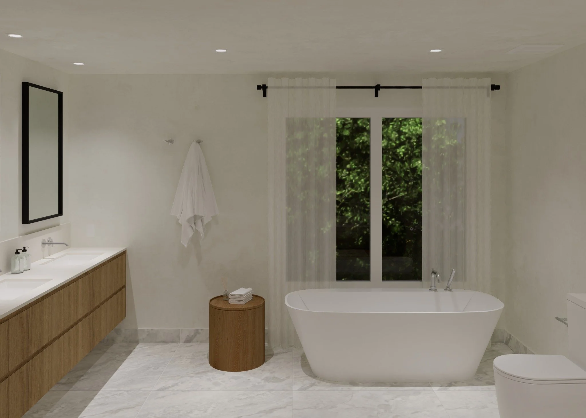 R&eacute;sidence le Massif &mdash;

On aime cr&eacute;er des espaces intemporels, mais surtout des espaces qui font du bien au quotidien. Dans cette salle de bain, chaque choix a &eacute;t&eacute; pens&eacute; pour cr&eacute;er un lieu beau, simple e