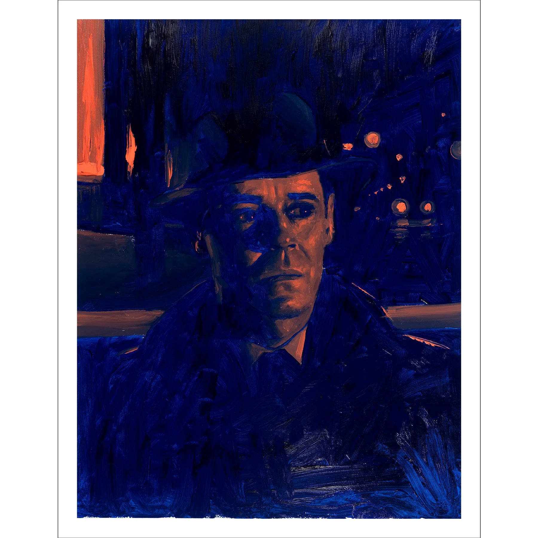 Coral and blue - print