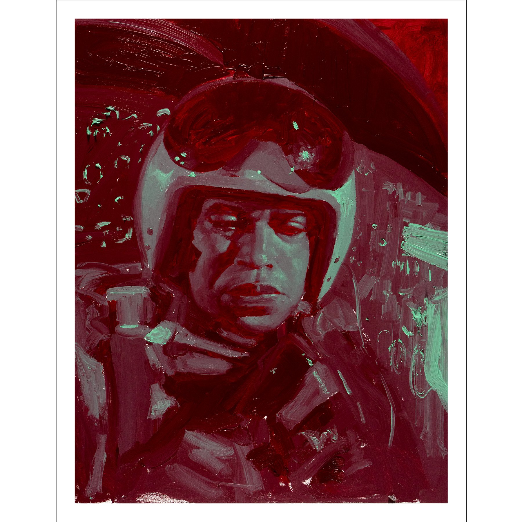 mint and burgundy - print