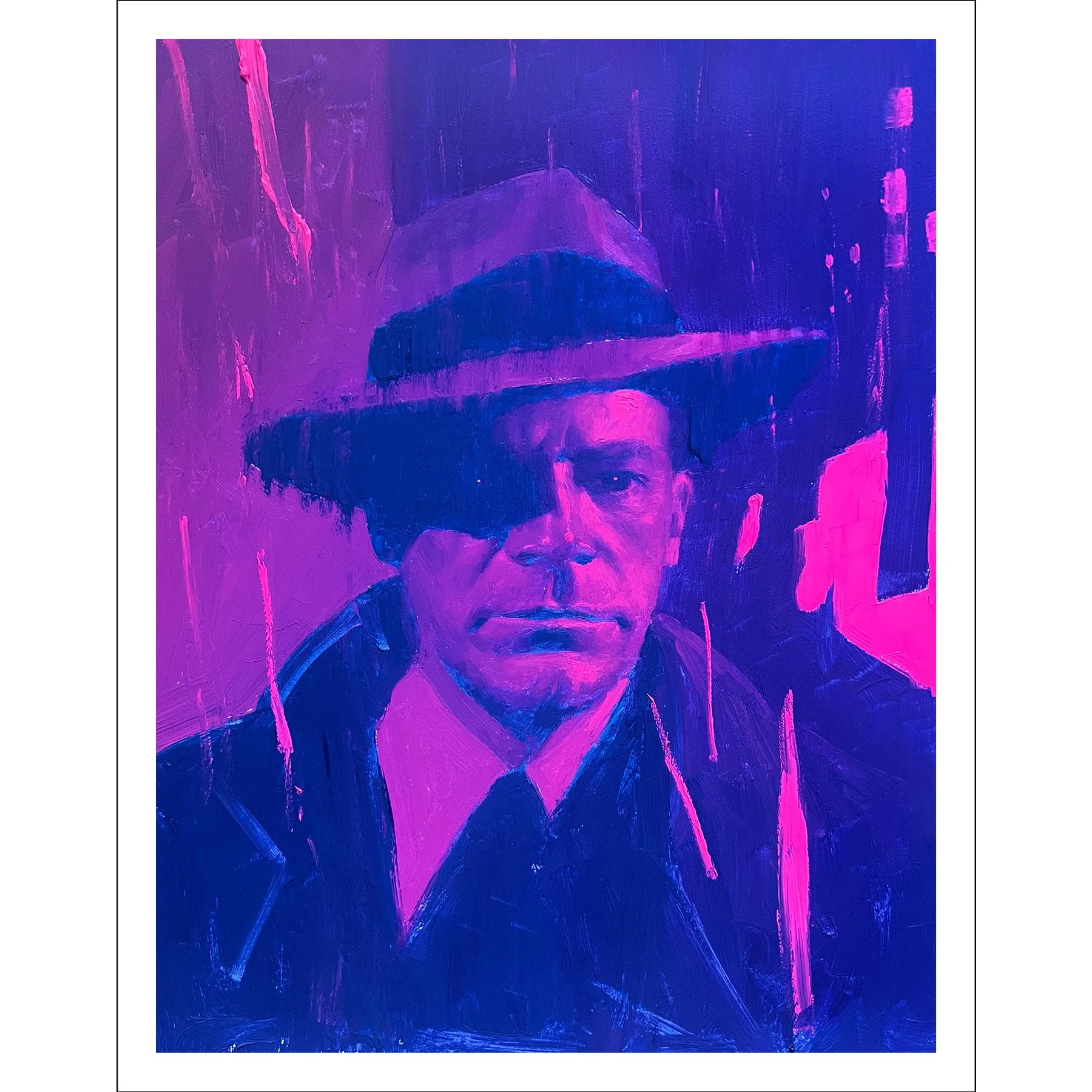 cerulean blue and hot pink - print