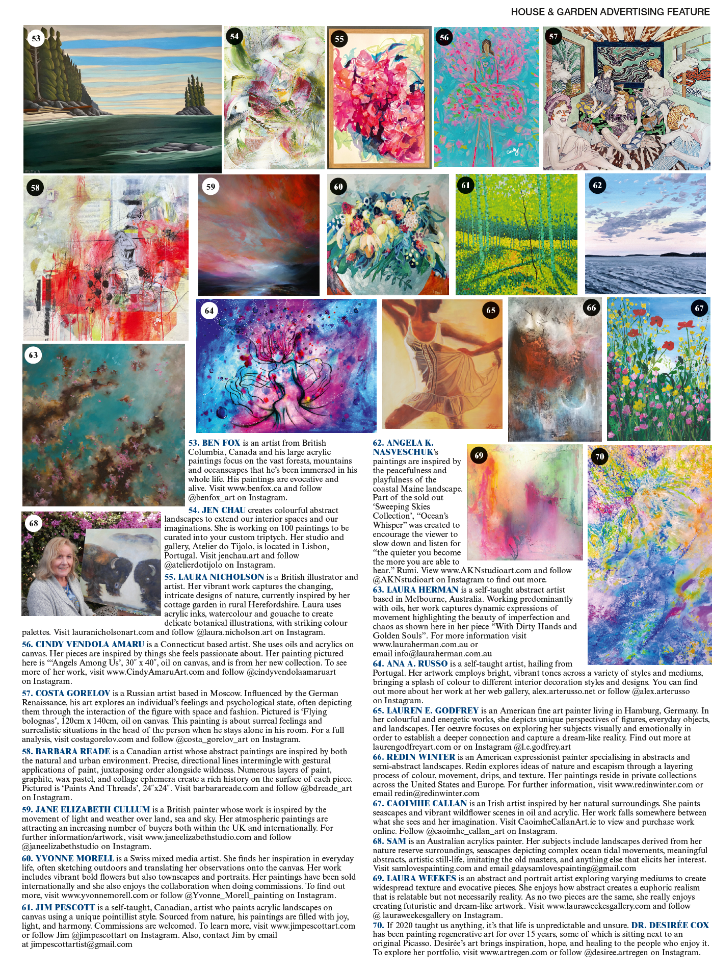 The Art Edit Feature, House and Garden Feature, UK, September 2021