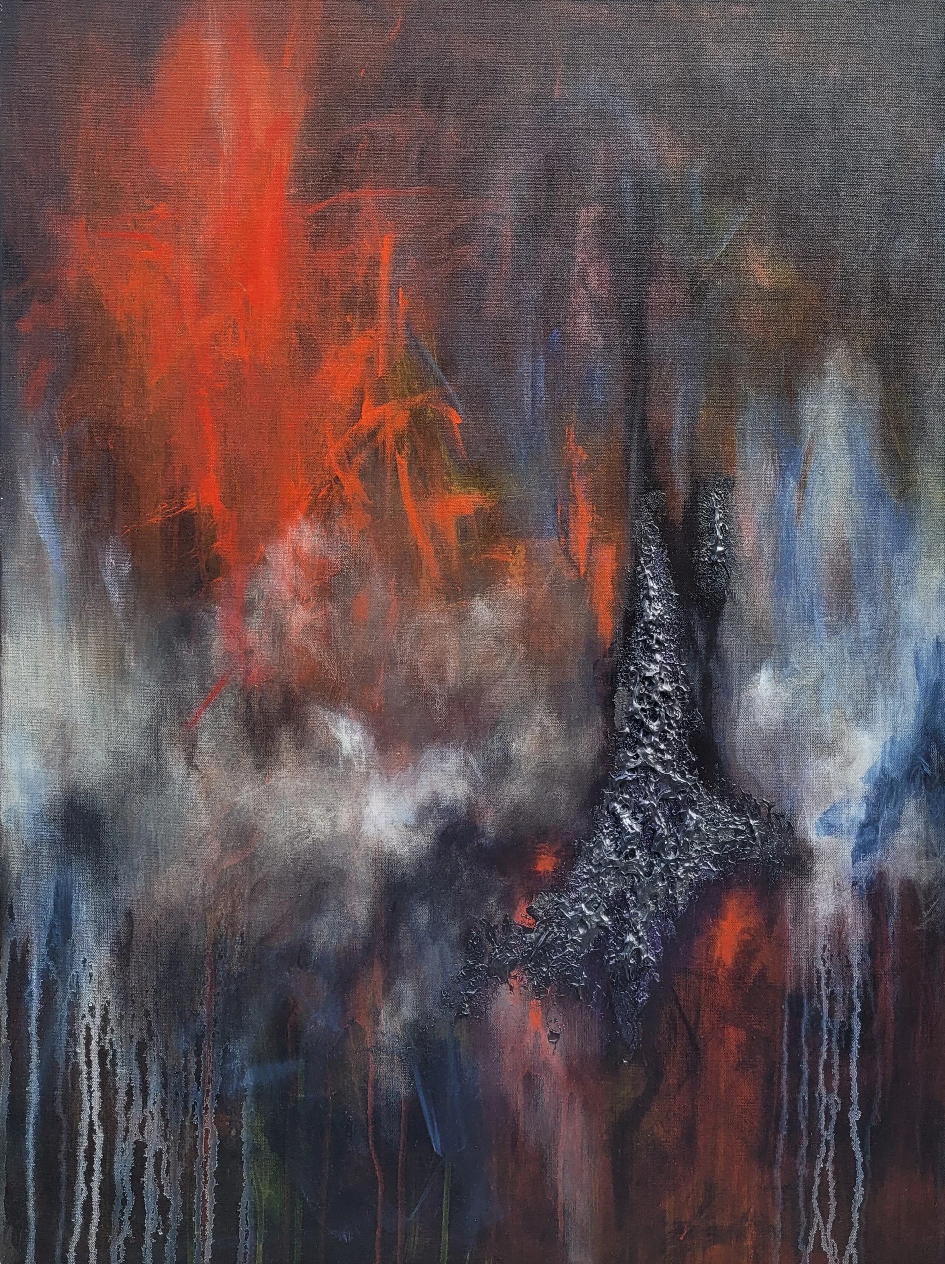 BORN OF FLUID AND FLAME / 30IN X 40IN