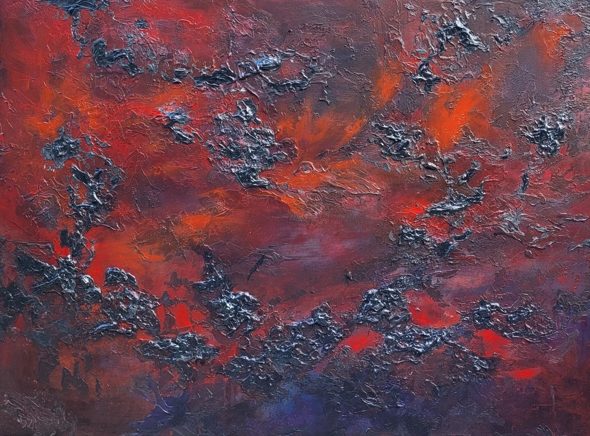 BORN OF FLUID AND FLAME / 30IN X 40IN