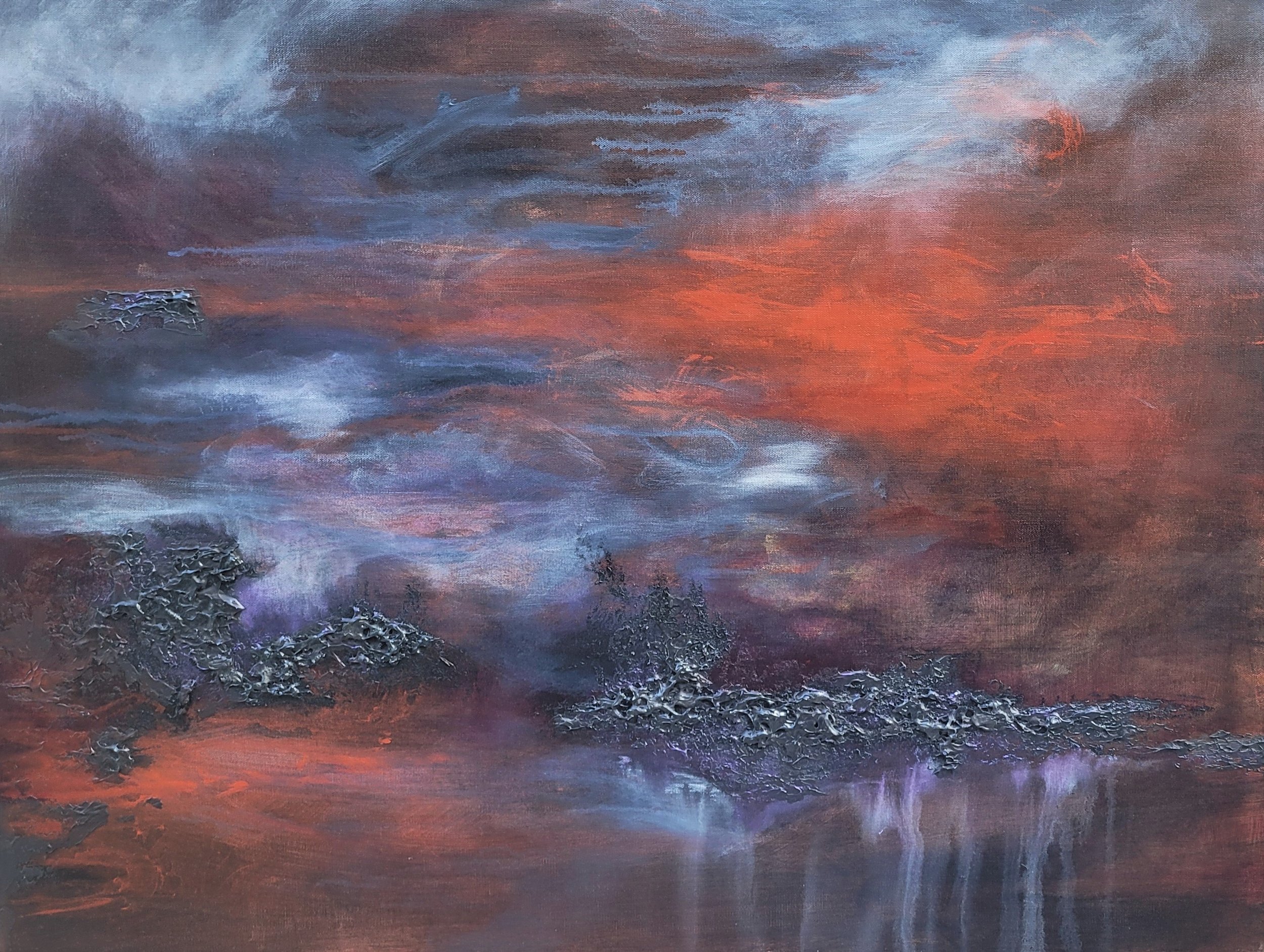 BORN OF FLIUD AND FLAME / 30IN X 40IN