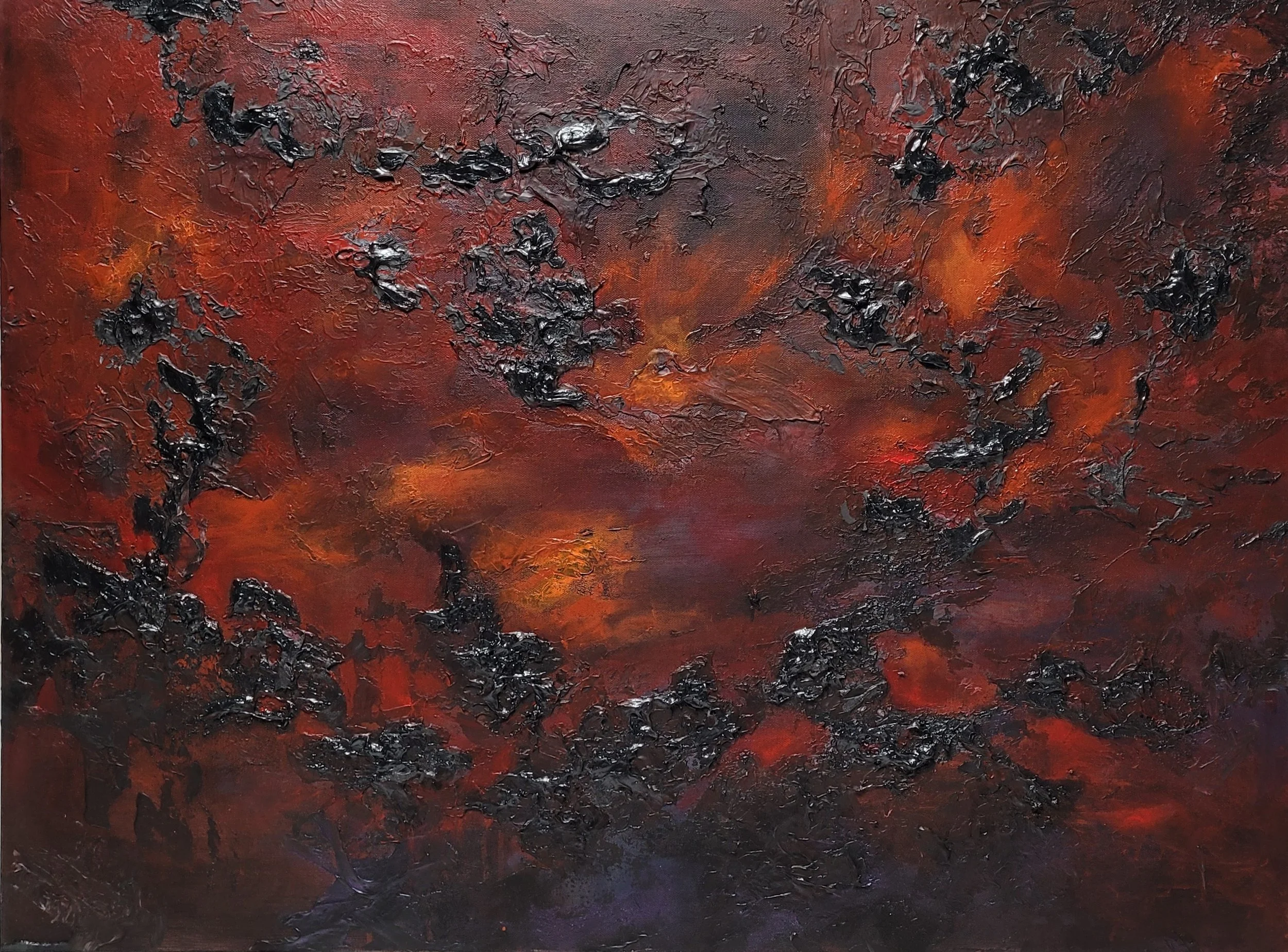 BORN OF FLUID AND FLAME / 30IN X 40IN / $3246