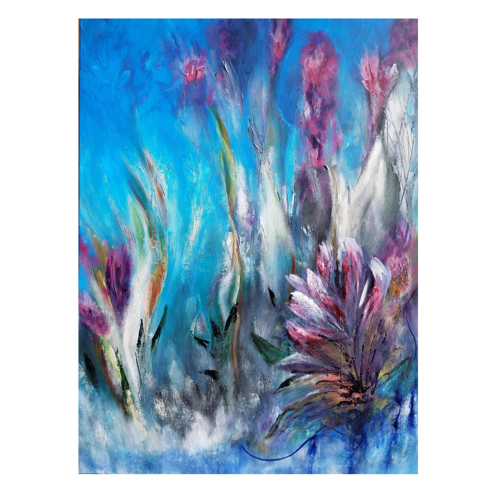 emerging from the depths expressionist floral painting redin winter.png