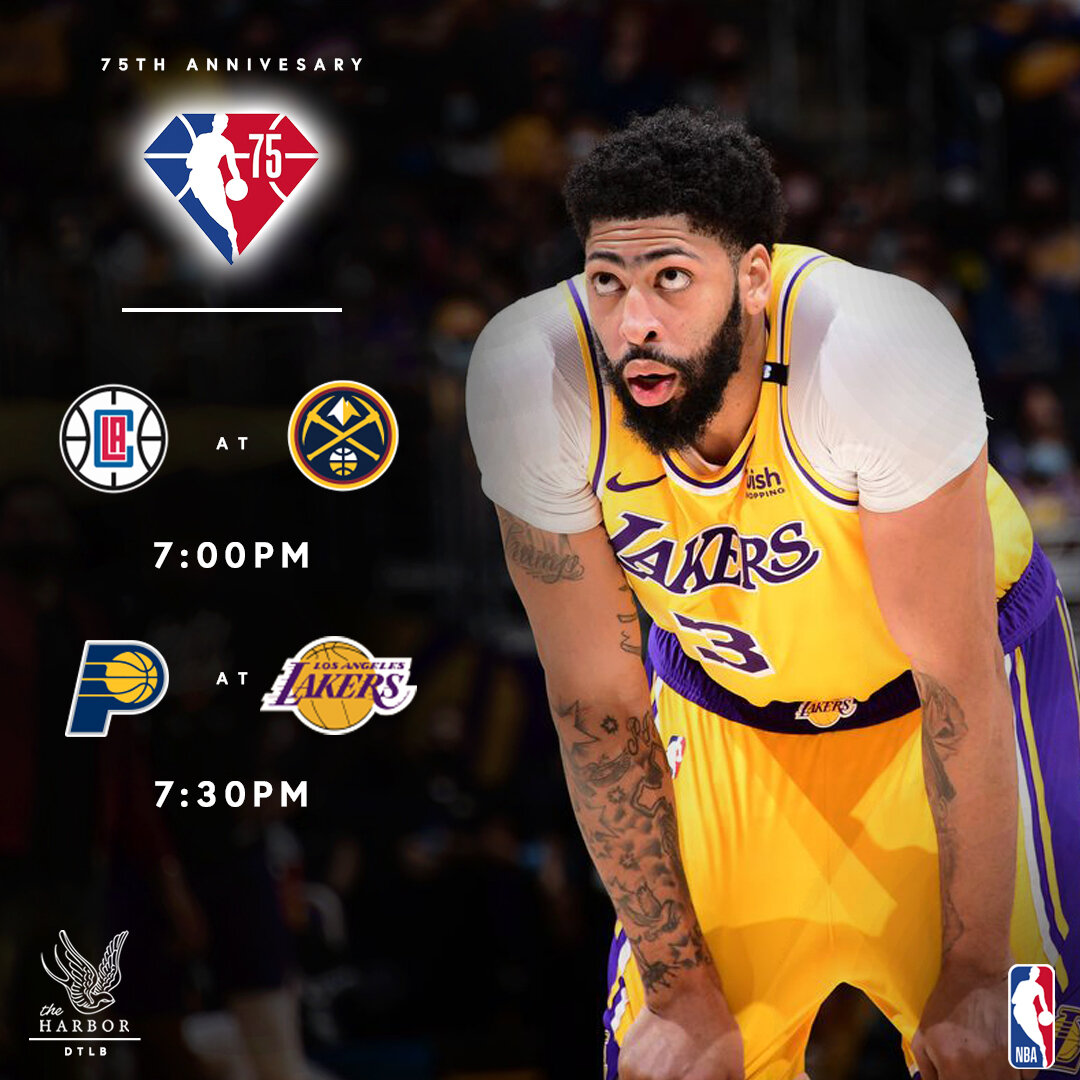 🏀 Tonight's #NBA Line-Up at The Harbor! | 7PM
.
.
.
.
#Lakers #clippers #basketball #wednesdaynight #wednesday #theharborlb #lb #lbc #longbeach #downtownlb #sportsbar #gastropub #dlba #craftbeer #craftcocktails #sports #games #vibes #dinelbc #eatlbc