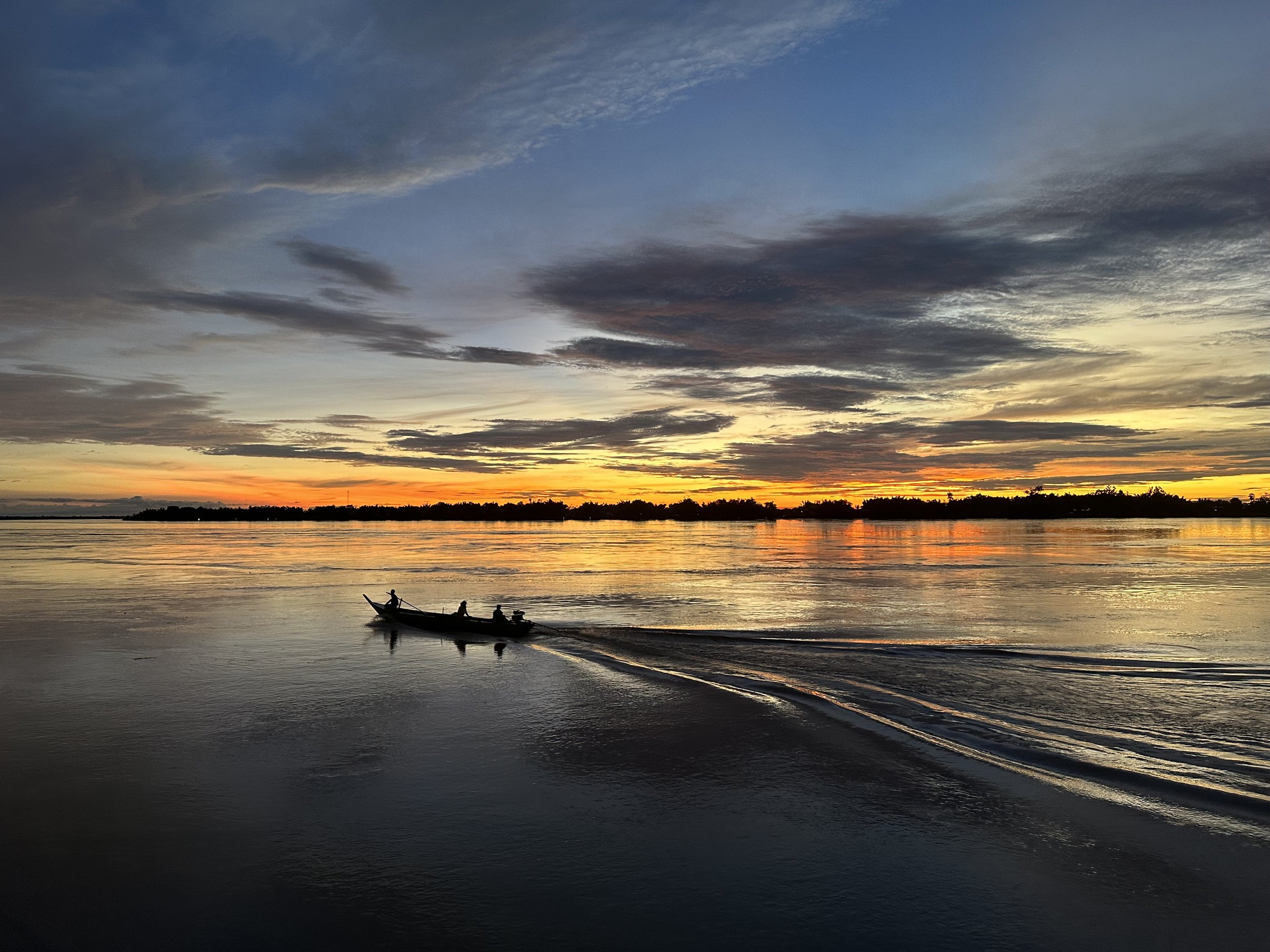 Boat on Mekong River in Kampong Cham